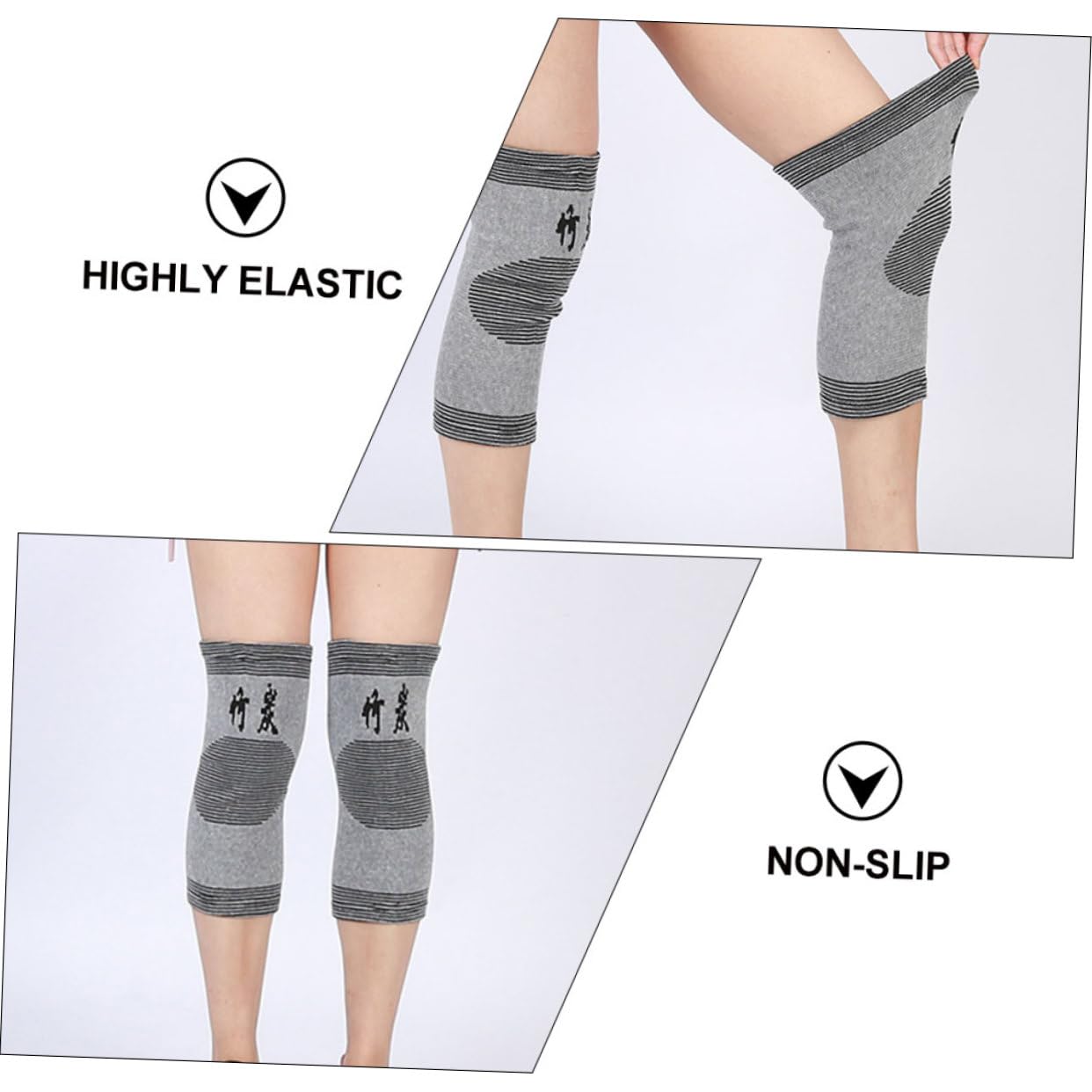 minkissy 2pairs Breathable Knee Pads for Sports Protective Knee Support Sleeves Compression for Running Comfortable Fit for Weightlifting Basketball and More