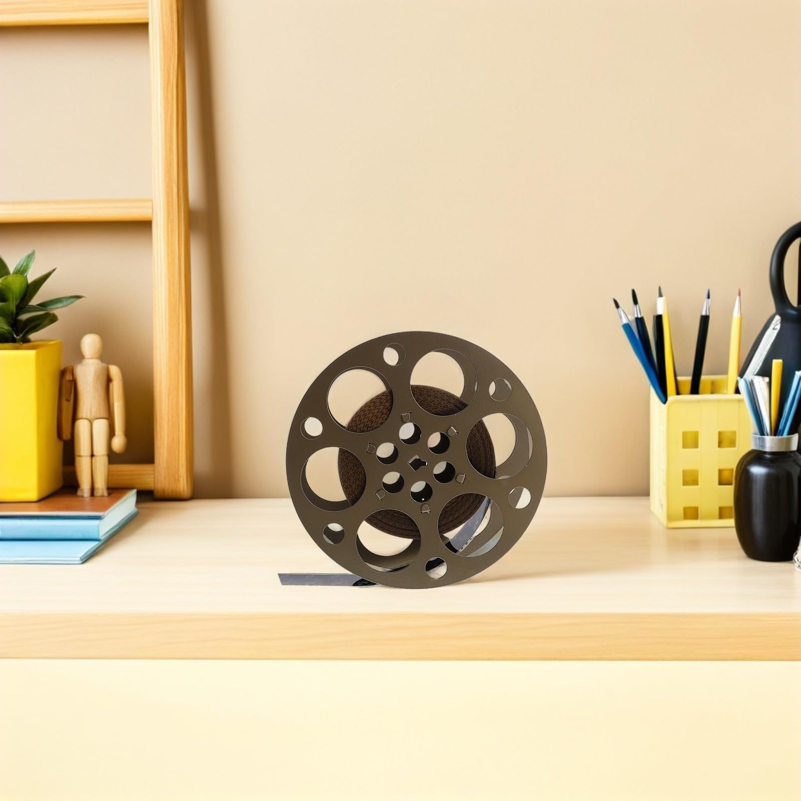 Lurrose Vintage Filmstreifen aus Eisen 18cm Rund Tischdeko für Film Mottopartys und Theaterabende Retro Requisite