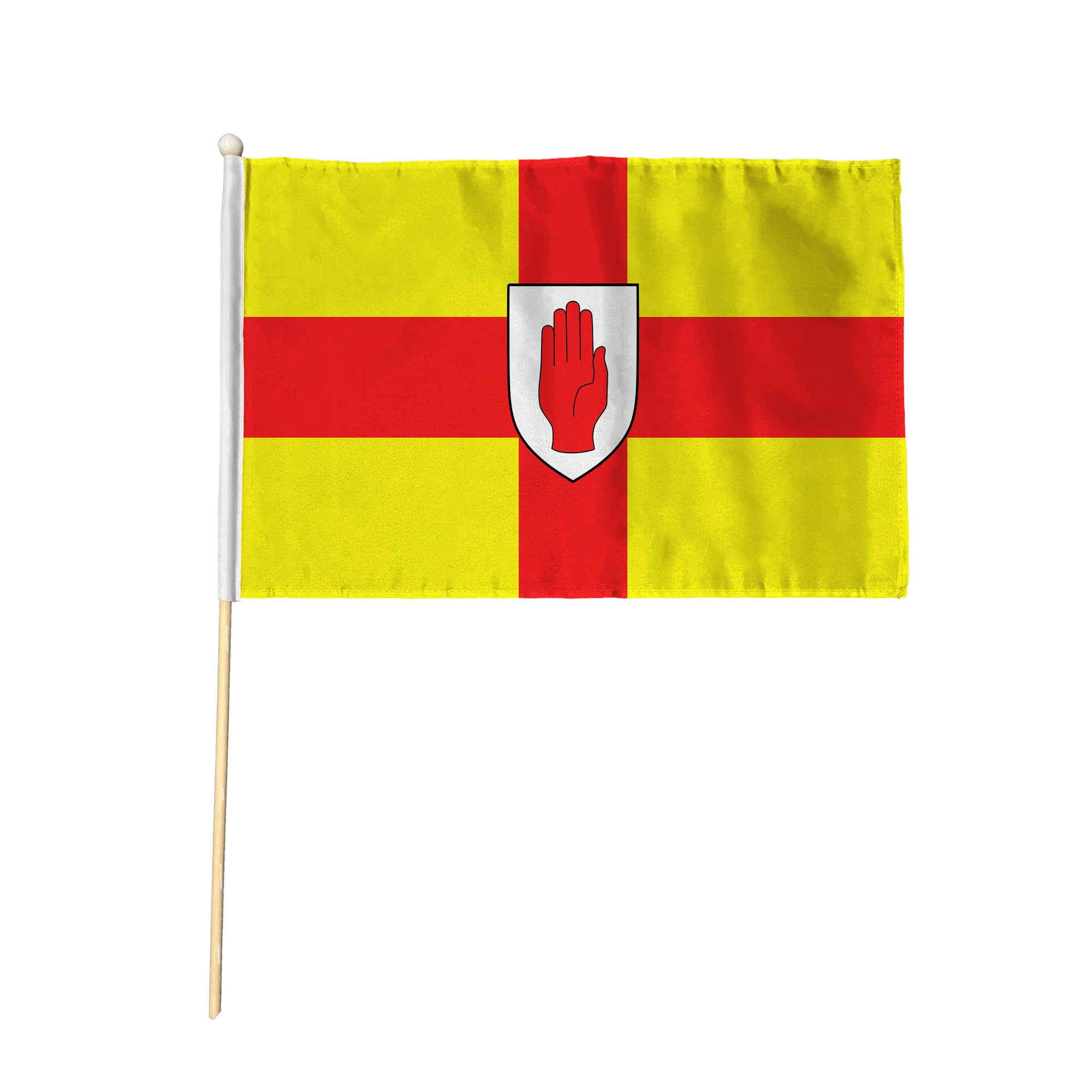 Flagtex Ulster Province Northern Ireland Pack of 6 Hand Waving Flag (9x6 Inch) - Premium Wooden Stick Irish Provincial Flag Big Size Natural Wood Pole Northern Ireland Unionist Heritage Orange Order โ image 1