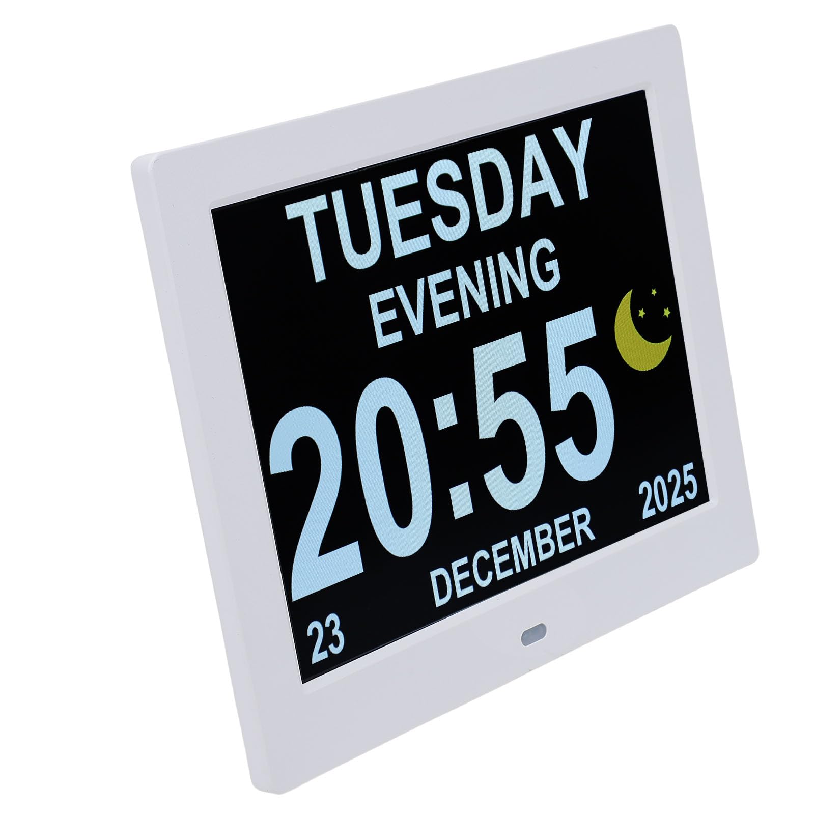 Reloj Digital de 8 Pulgadas con Múltiples Alarmas y Reproducción Multimedia para Personas Mayores, Estudiantes y Familias