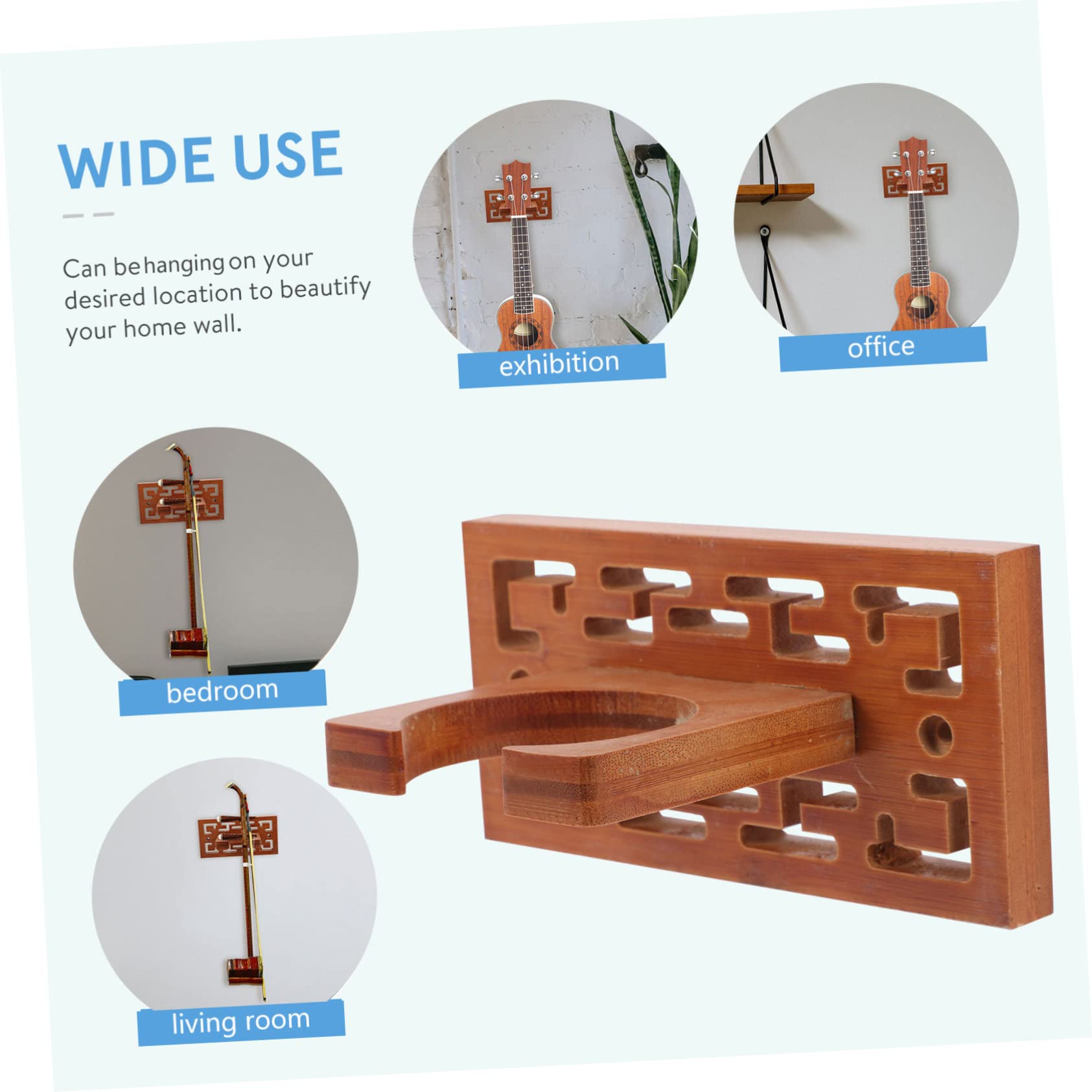 OSALADI 3 Set Di Ganci Da Parete Per Flauto in Legno Di Cucurbita Accessori Per Ukulele Erhu Strumento in Legno Gancio Da Parete Marrone