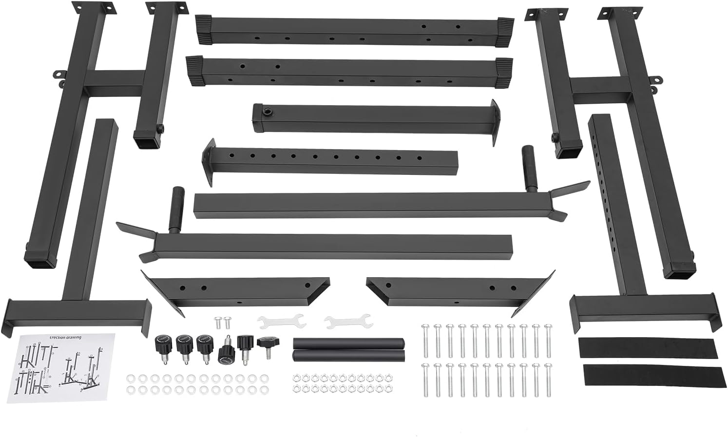 Adjustable Barbell Rack, Multi-function Barbell Rack for Weight Lifting and Home Gym Fitness Workout Portable Squat Bench Press