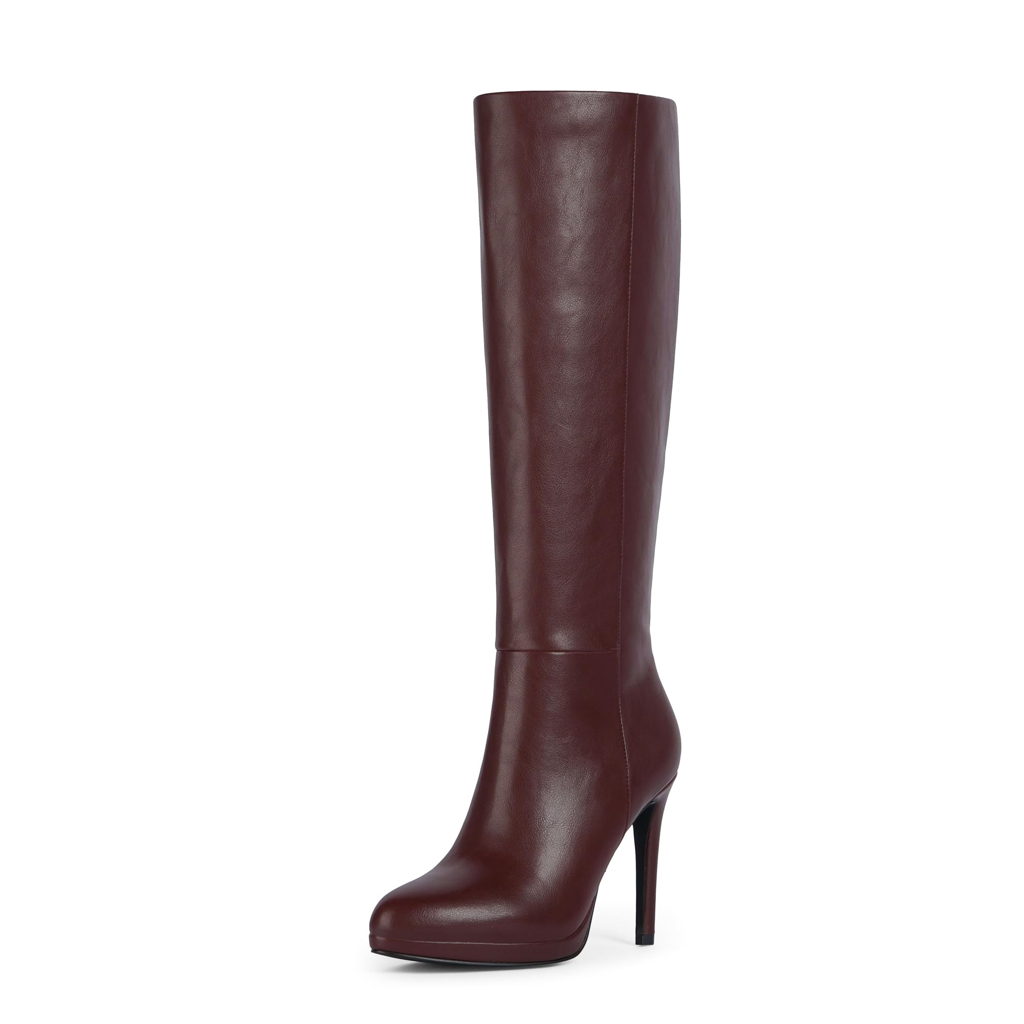 Modatope Knee High Boots Women Pointed Toe Stiletto Heel Fall Tall Boots Elastic Leather Long Boots Side Zipper