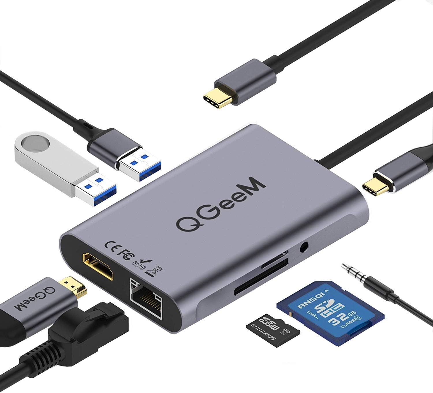 QGeeM USB C Hub