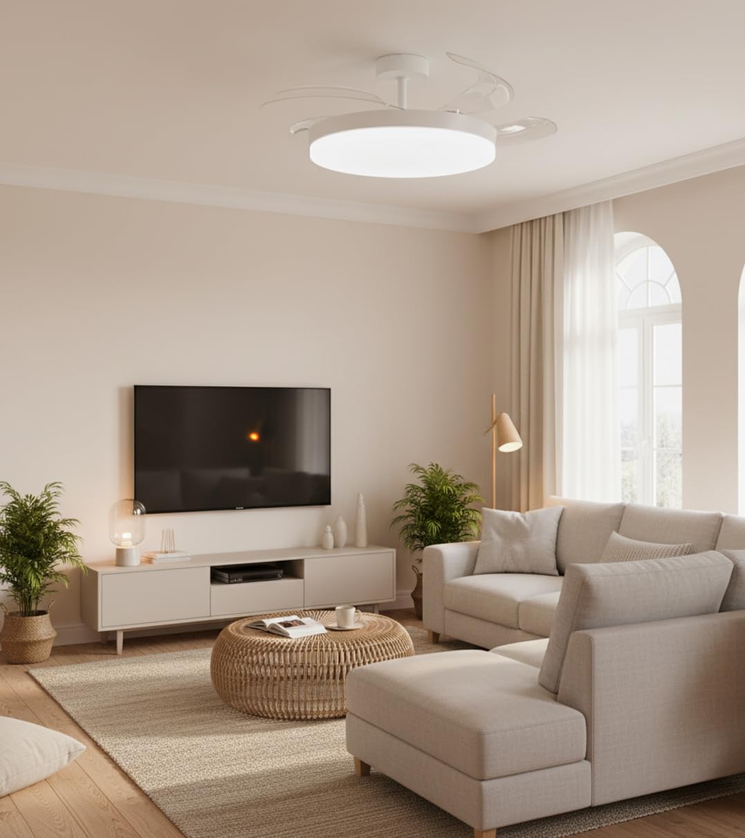 BEL AIR HOME - Ventilador de Techo ARES, Motor DC, LED 36W y Control Remoto, 3 Aspas Plegables, Dormitorios y comedores - 2