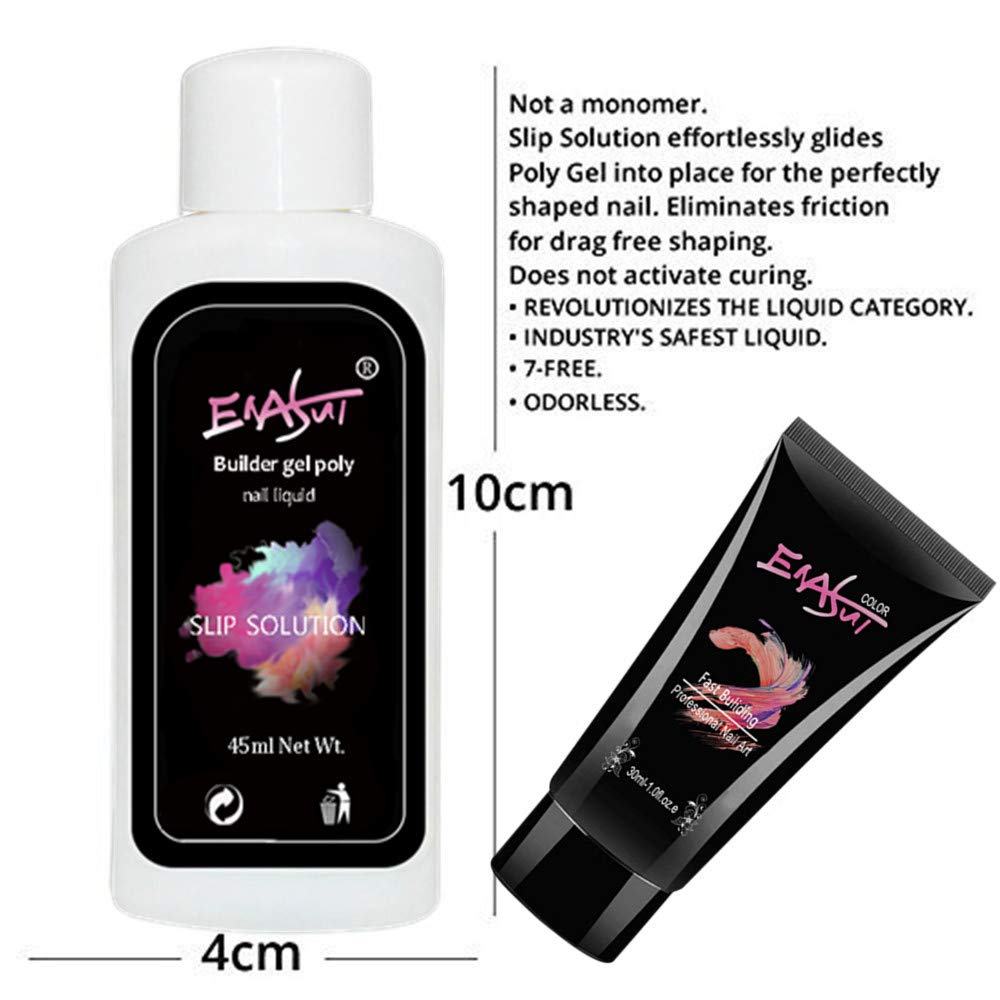 ENASUI 30ml Nail Extension Gel with Mini Nail Lamp Slip Solution Nail Enhancement Trial Kit Poly Nail Extension Gel Kit Nail Technician All In One Kit for Starter (white)