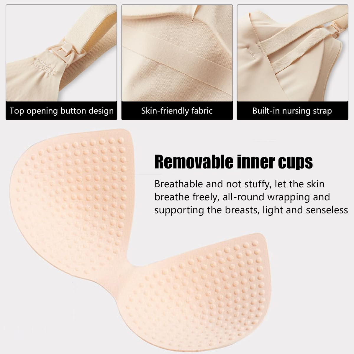 2 Pièces Haut d'allaitement pour Femme Débardeur de Maternité sans Couture avec Soutien-Gorge Intégré pour l'allaitement Sommeil Camisole Maillot de Corps pour Femme Enceinte Top Grossesse