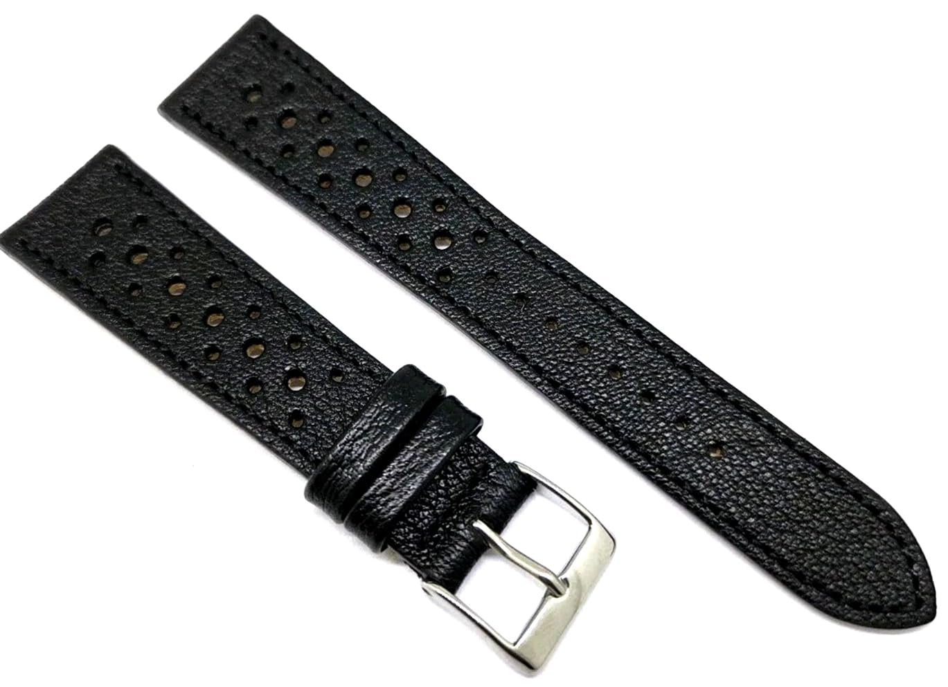 Fluco Uhrenarmband Racing 20mm Schwarz sehr weich, made in Germany