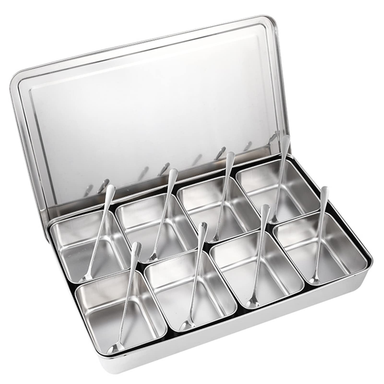 8 Griglie Portaspezie, Barattoli Quadrati Per Spezie Set di Contenitori Per Condimenti Scatola Per Condimenti Portaspezie Scatola Per Spezie Contenitore Per Zucchero Contenitore Per Sale Barattoli Per