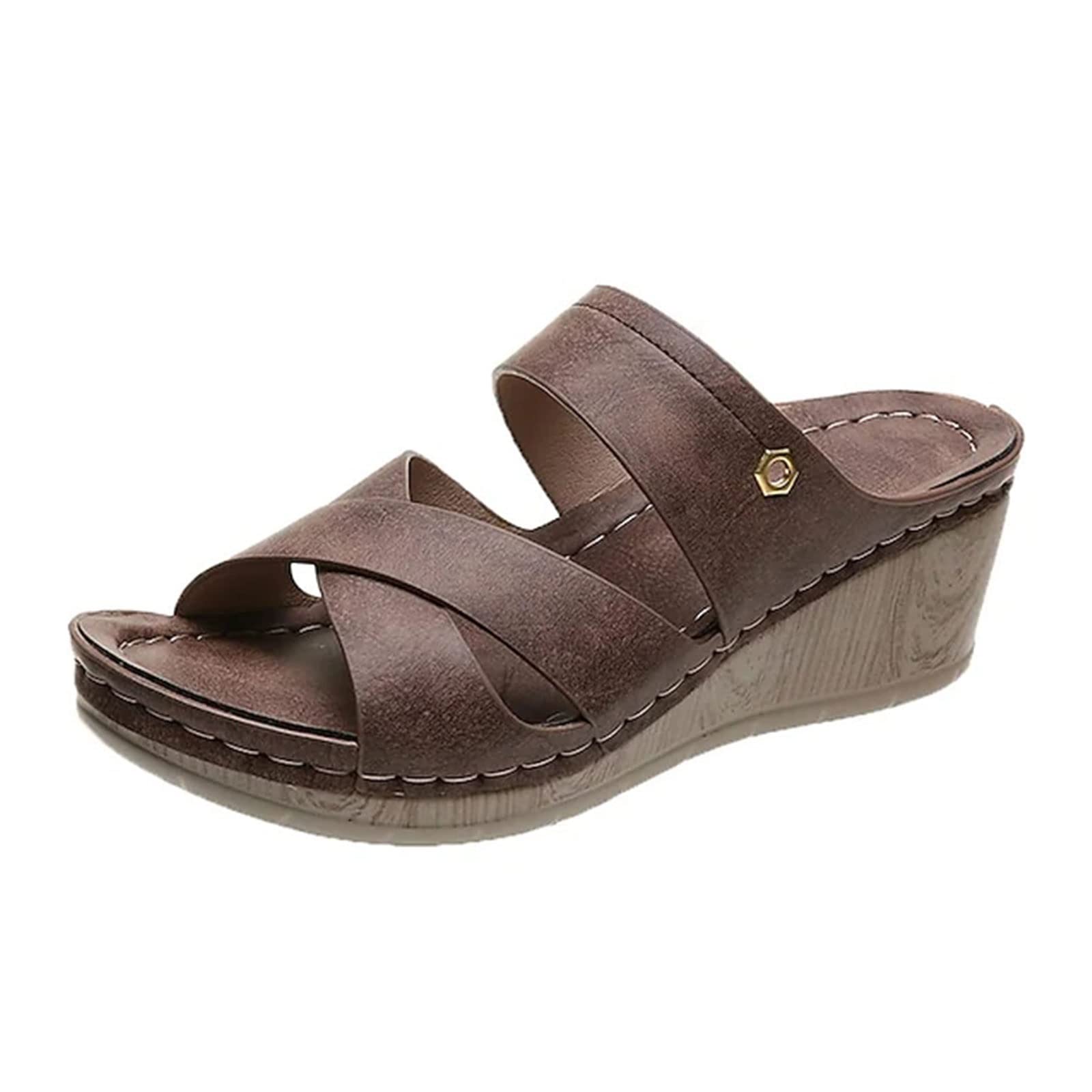Sandales Compensées Confortables Pour Femmes - Bout Ouvert Mules D'été Légères - Taille 35-43 EU - 3