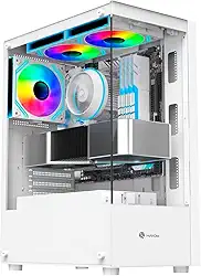 Gabinete Gamer Mid Tower RGB Branco ATX Vidro Hayom