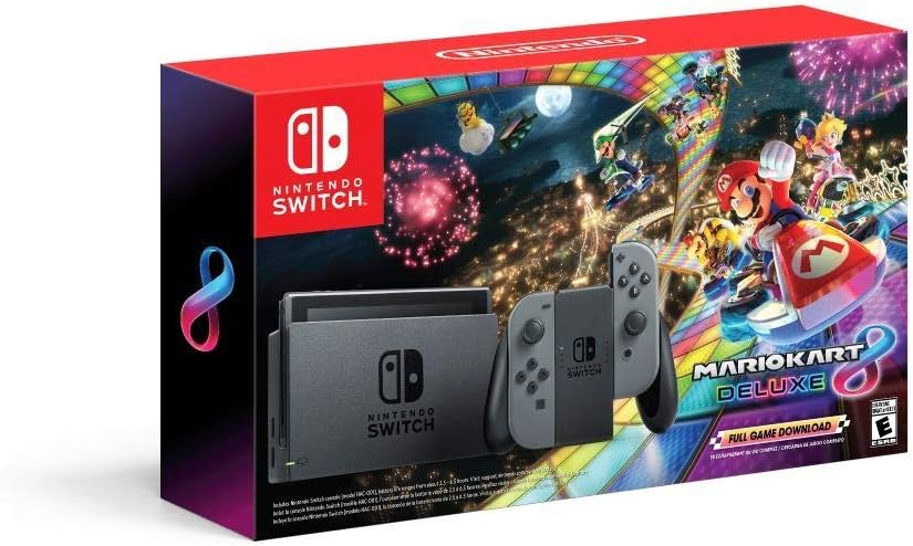 Nintendo Switch con Joy-Con gris + Mario Kart 8 Deluxe (descarga completa del juego) - Switch