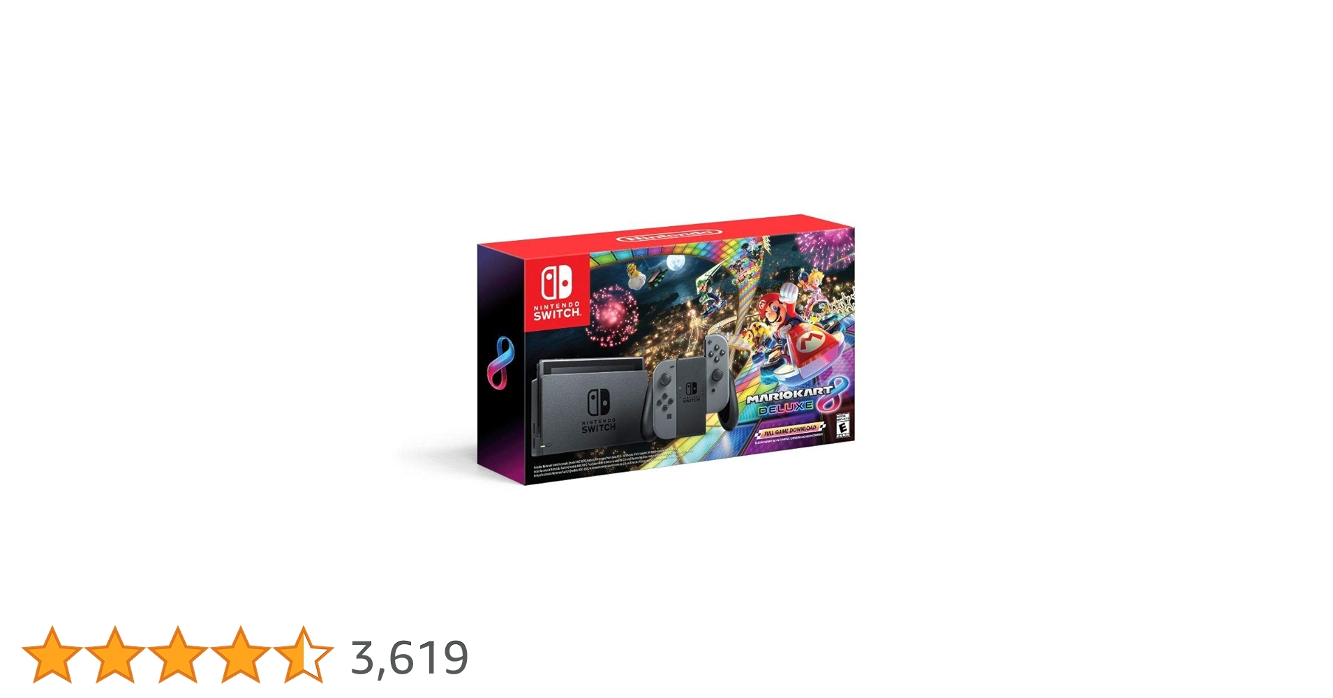 Nintendo Switch will Nintendo Switch w/ Gray Joy-Con + Mario Kart 8 Deluxe (Full