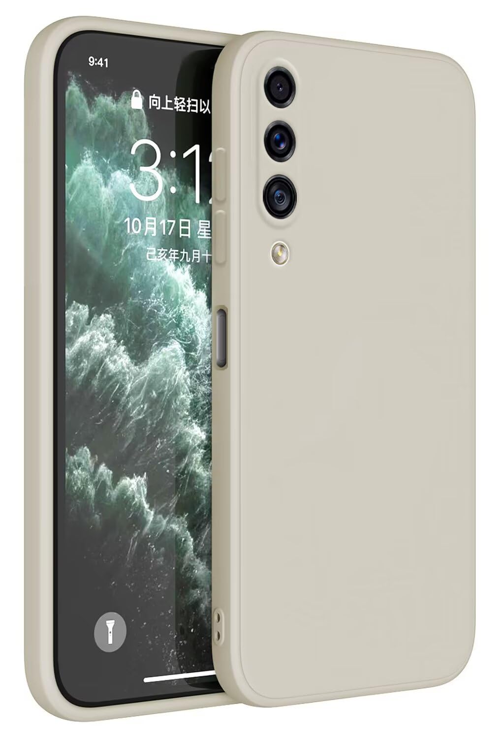 Topme Funda para Samsung Galaxy A30s / A50 / A50S (6.4" Inches) Carcasa Caja Case Estuche, Funda Protectora de Piel de Silicona TPU - Blanco Antiguo