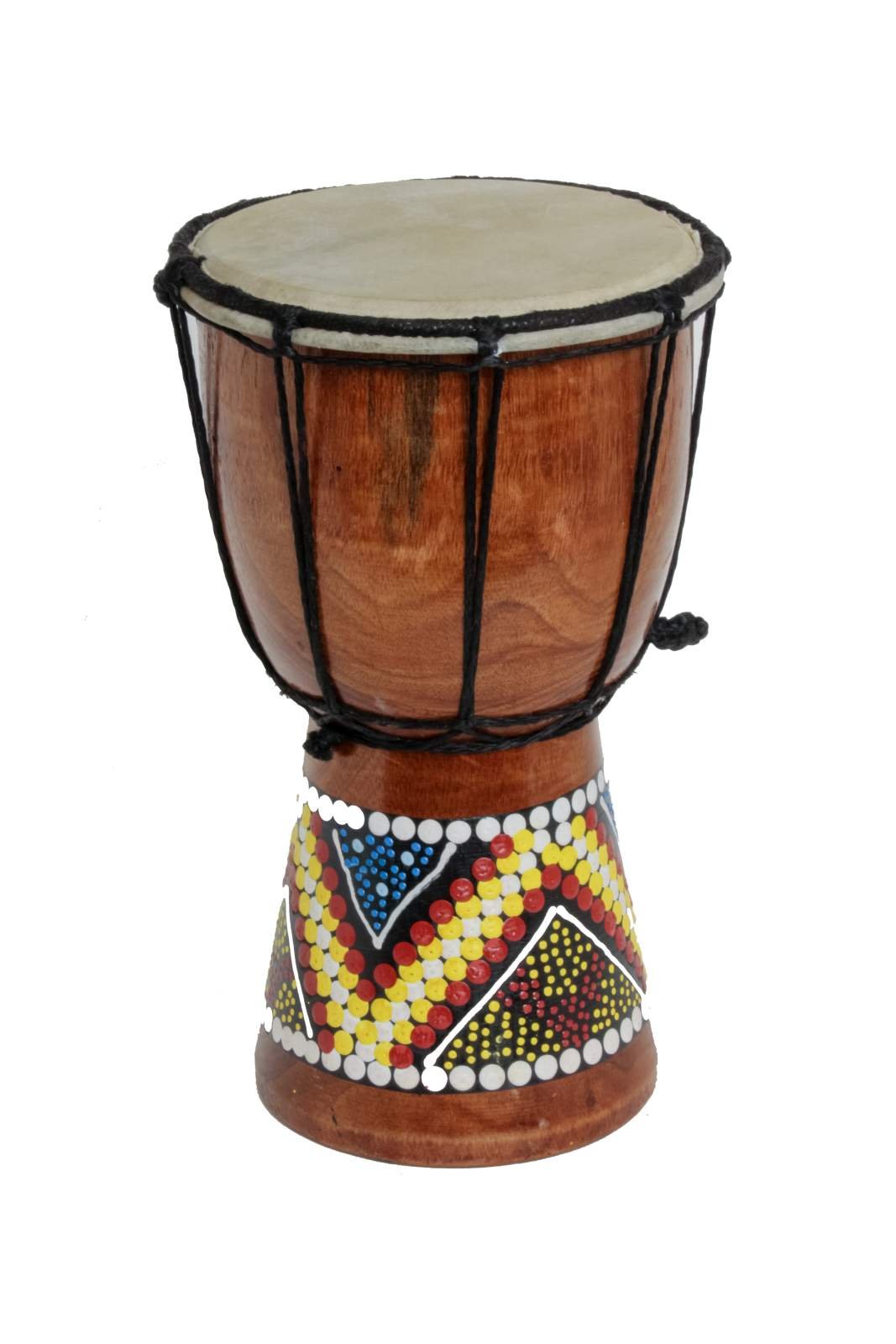 40cm Anfänger Djembe Trommel Bongo Drum Holz Bunt Bemalt + Rassel Schildkröte R1