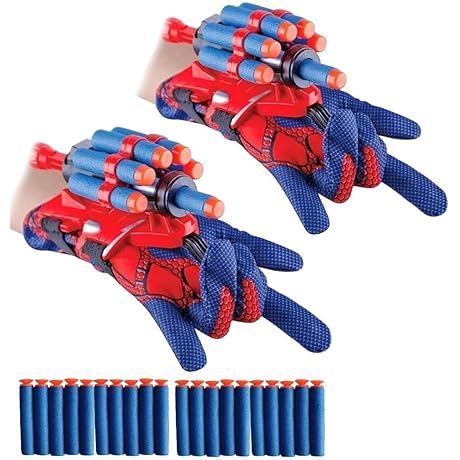 Spider Glove Set for Kids, 2 Packs Spider Web Shooter Cape and...