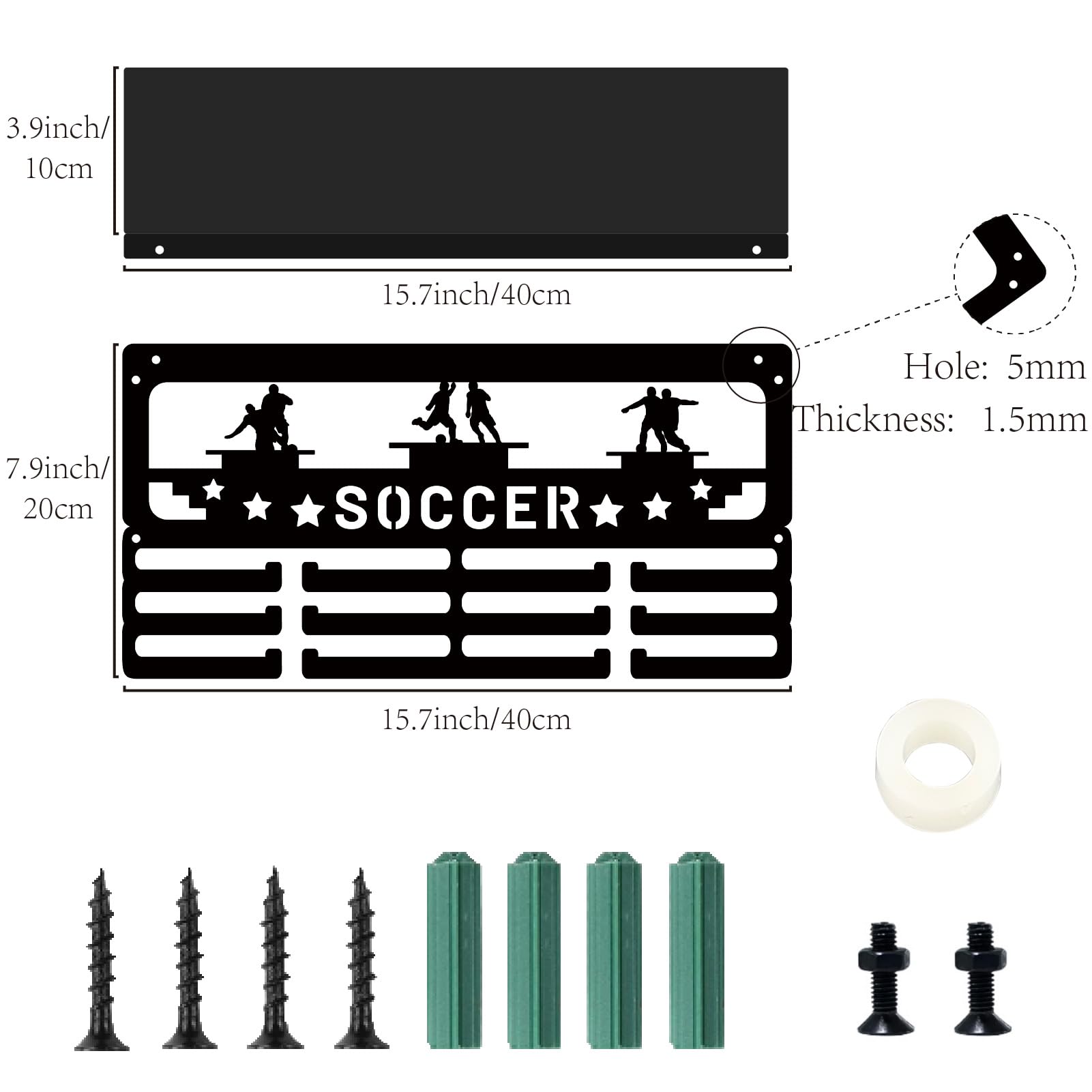 CREATCABIN Football Medal Hanger Display Trophy Shelf Soccer Medal - View #11