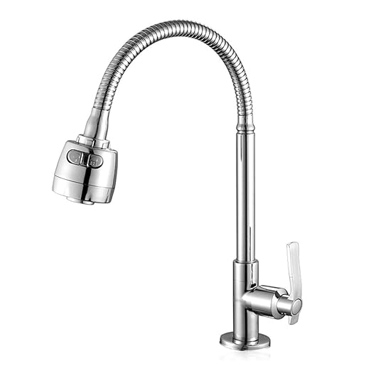 Basin Taps, High Arc Swivel Spout Kitchen Mixer Tap, 360 Swivel Single Handle Kitchen Mixer Tap