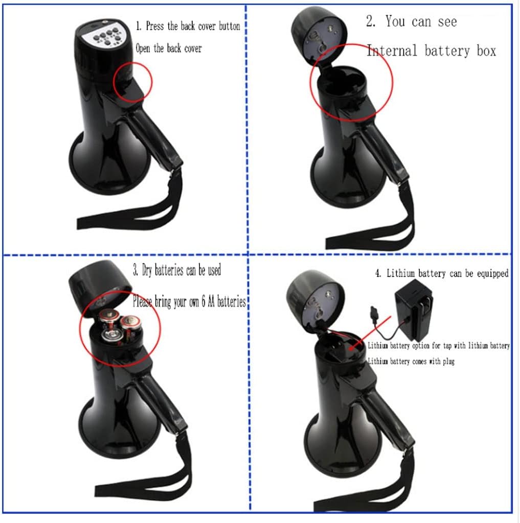 Megaphone USB Megaphone Speaker, 30W Portable Handheld Amplifier Recorder Megaphone Siren,Travel Guide Speech Teach Voice Amplifier Bullhorn Amplifiers