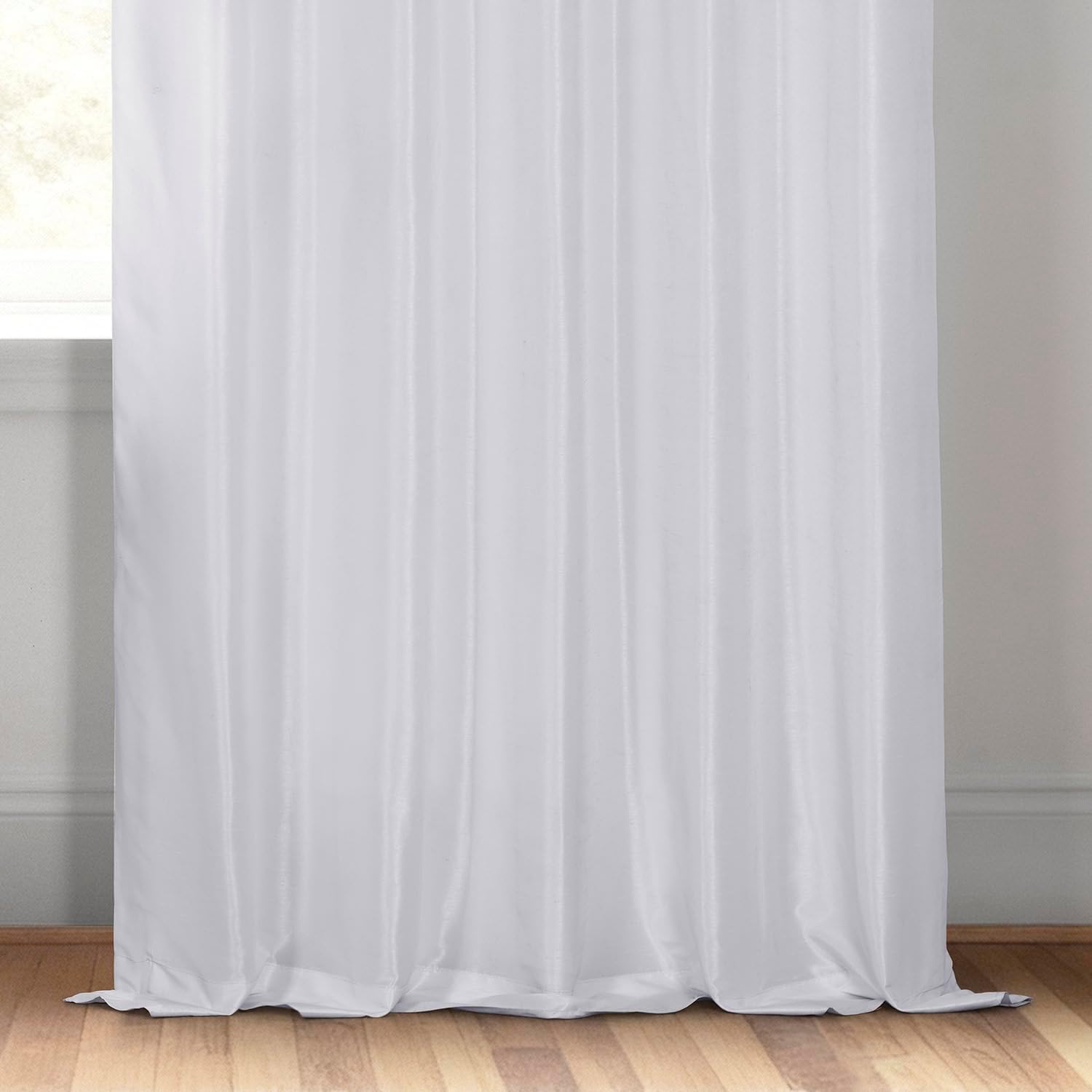 HPD Half Price Drapes Room Darkening Curtains for Bedroom Vintage Textured Faux Dupioni Silk Curtains for Living Room (1 Panel), 50 X 96, Ice