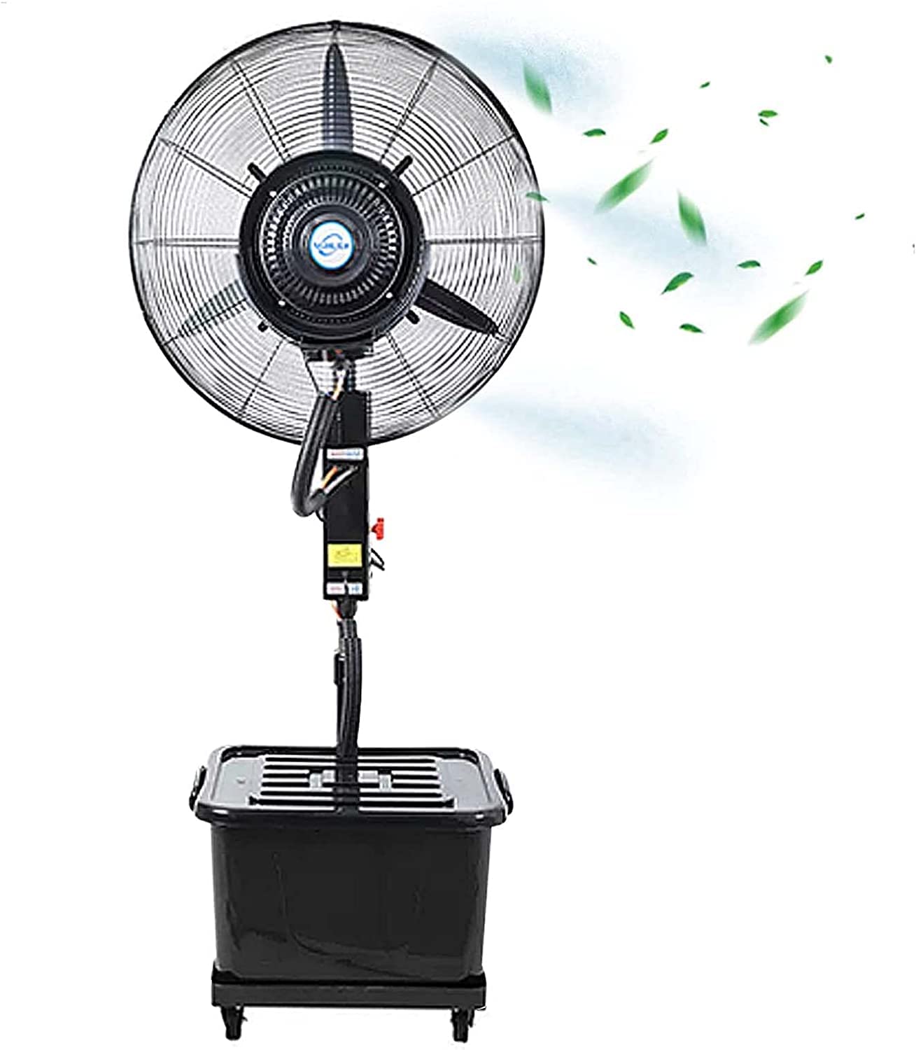 asdchZen 3 Speeds Misting Fan, Outdoor 90°Oscillating Pedestal Fan With Mist, Shop, Garage, Barn, Workspace Standing Fan, 43L Large Capacity Tank,80CM