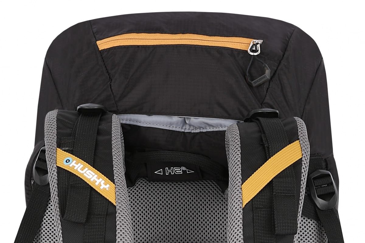 Husky Mochila de 40 l, ligera, resistente e impermeable, con mucho espacio de almacenamiento, sistema de confort y funda para lluvia para senderismo, senderismo y viajes, Negro , 40L, Para exteriores