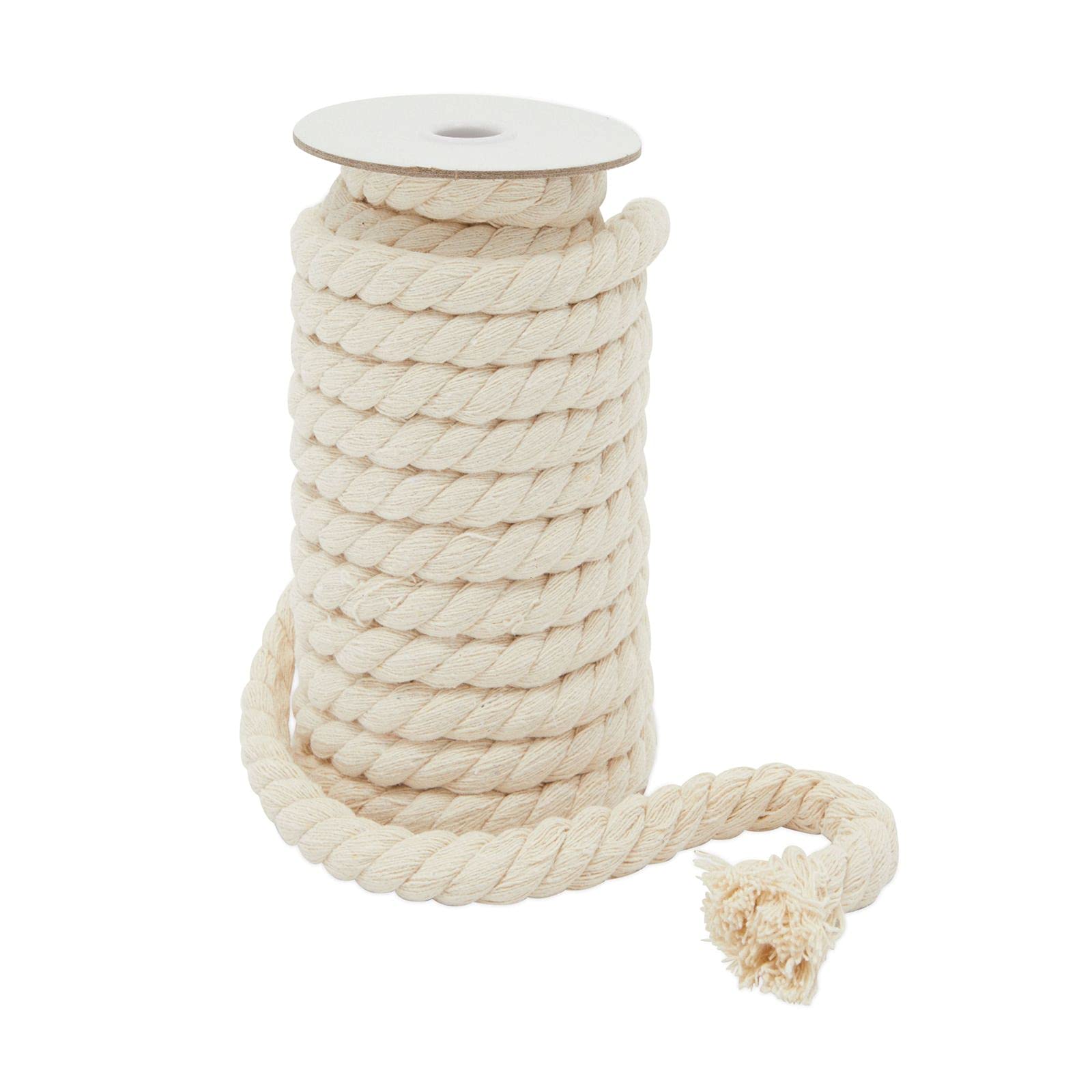 Nautical Twisted Cotton Rope for Crafts, 0.5 Inch Thick (30 Feet)