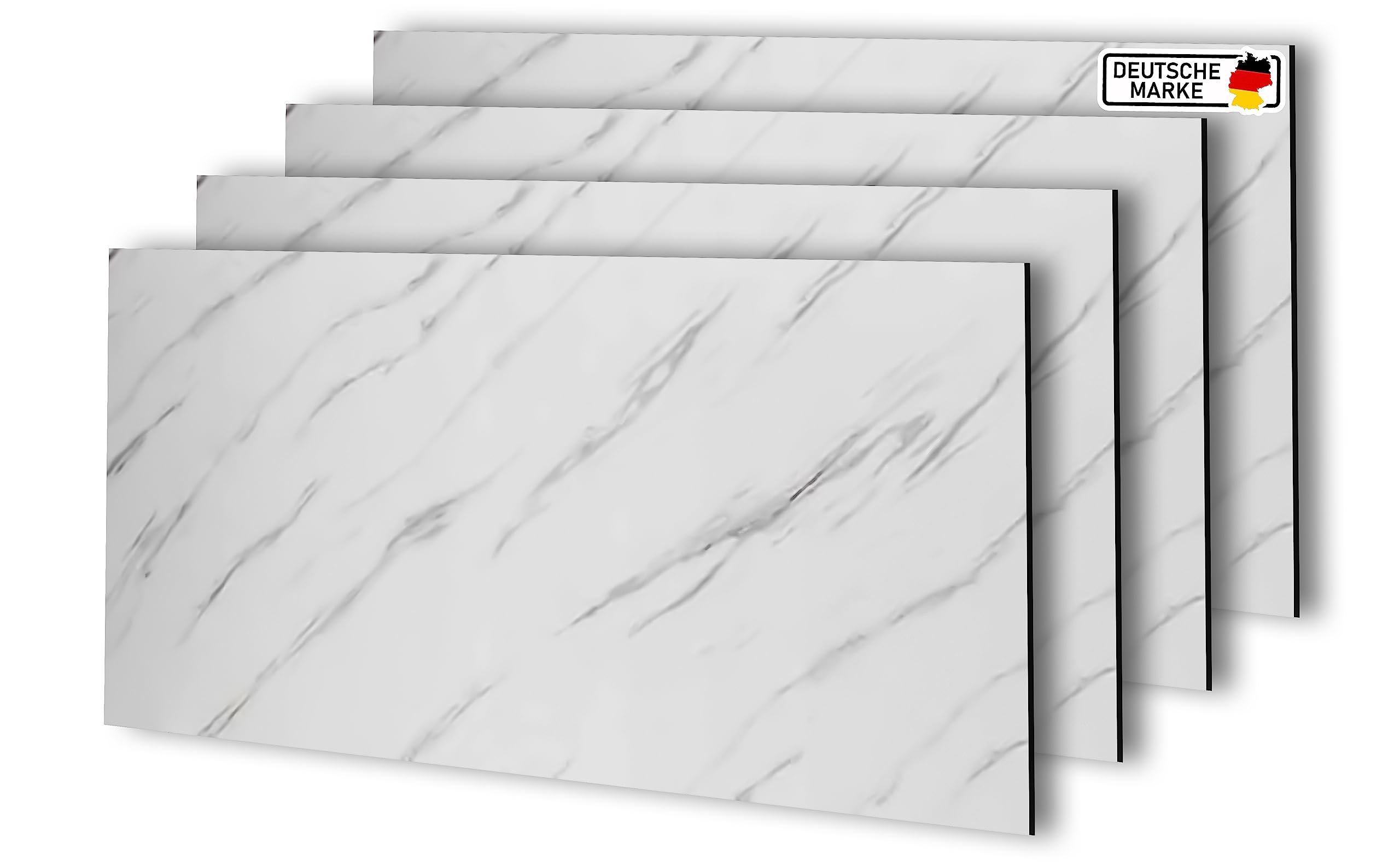 AS Country Stone Wandpaneele in Marmoroptik | 60x120 cm | 4 Stück | PVC Wandverkleidung aus Kunststoffplatten für Küche, Bad & mehr | Küchenrückwand Platte Wandpaneel | Ice Berg Grey
