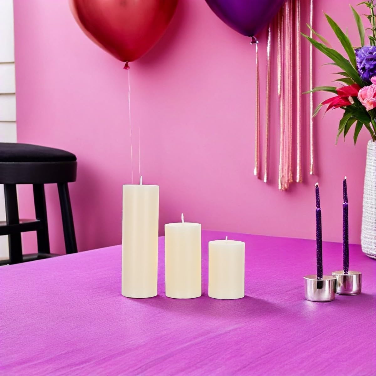 6 Piezas Velas Cilíndricas Color Marfil sin Perfume para Iluminación de Unidades para Ambientación de Invierno y Navidad