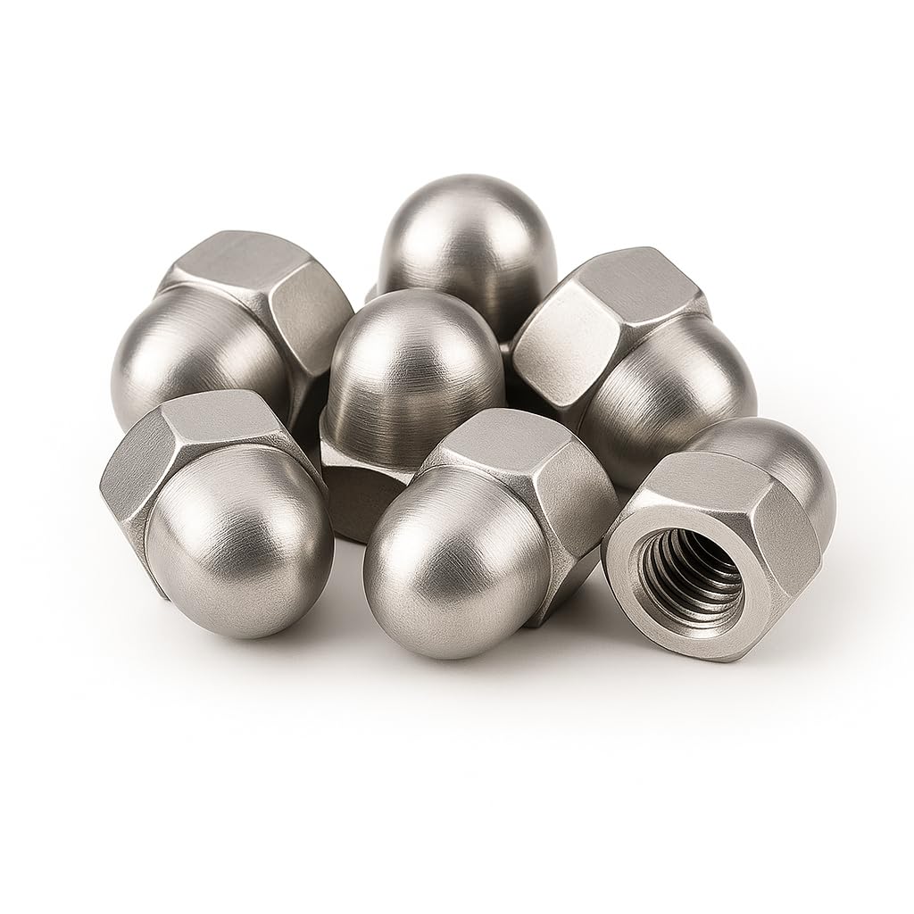 Écrous borgnes haute forme DIN 1587 en acier inoxydable M10-50 pièces A2 V2A hexagonaux pour vis, rondelles et tiges filetées (50, M10)