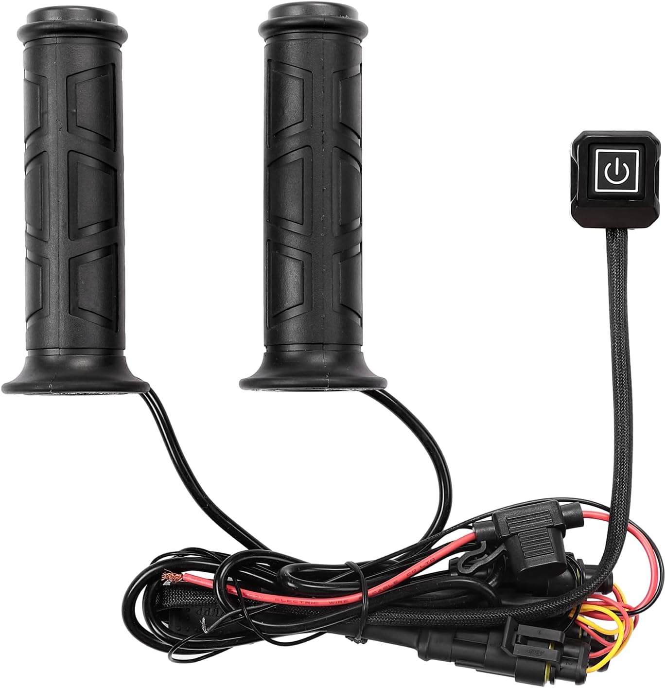 KEMIMOTO ATV Heated Grips with Thumb Warmer, IP67 Waterproof, 3-Level Adjustable Temperature & 50°C Auto-Standby, Universal for 12V 22mm ATV Motorcycle Handlebars