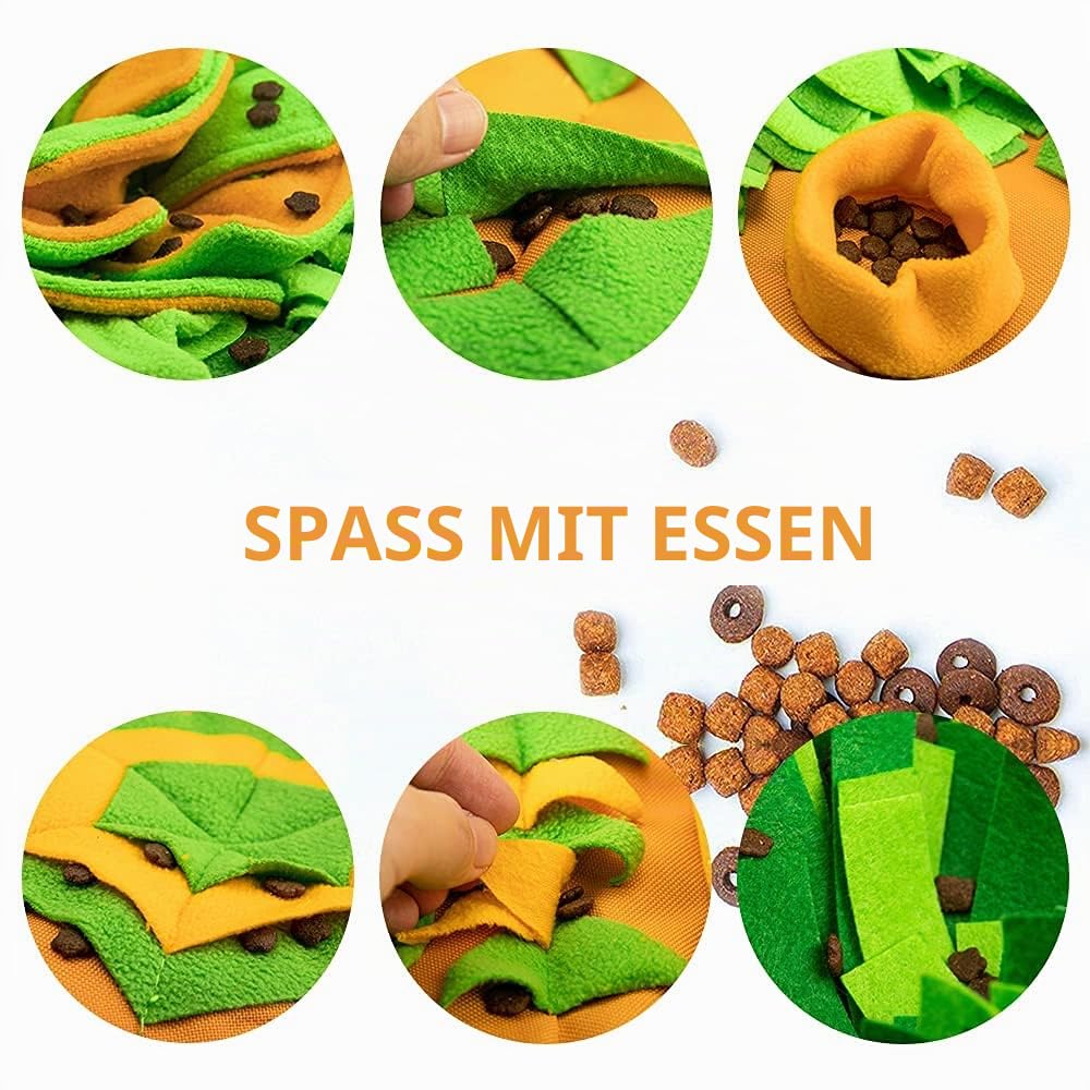 AWOOF Schnüffelteppich für Hunde Schnüffelmatte, interaktive Hundefuttermatte, langlebige Futterspiele, fördert natürliche Futtersuche, Stressabbau, für kleine, mittelgroße und große Hunde