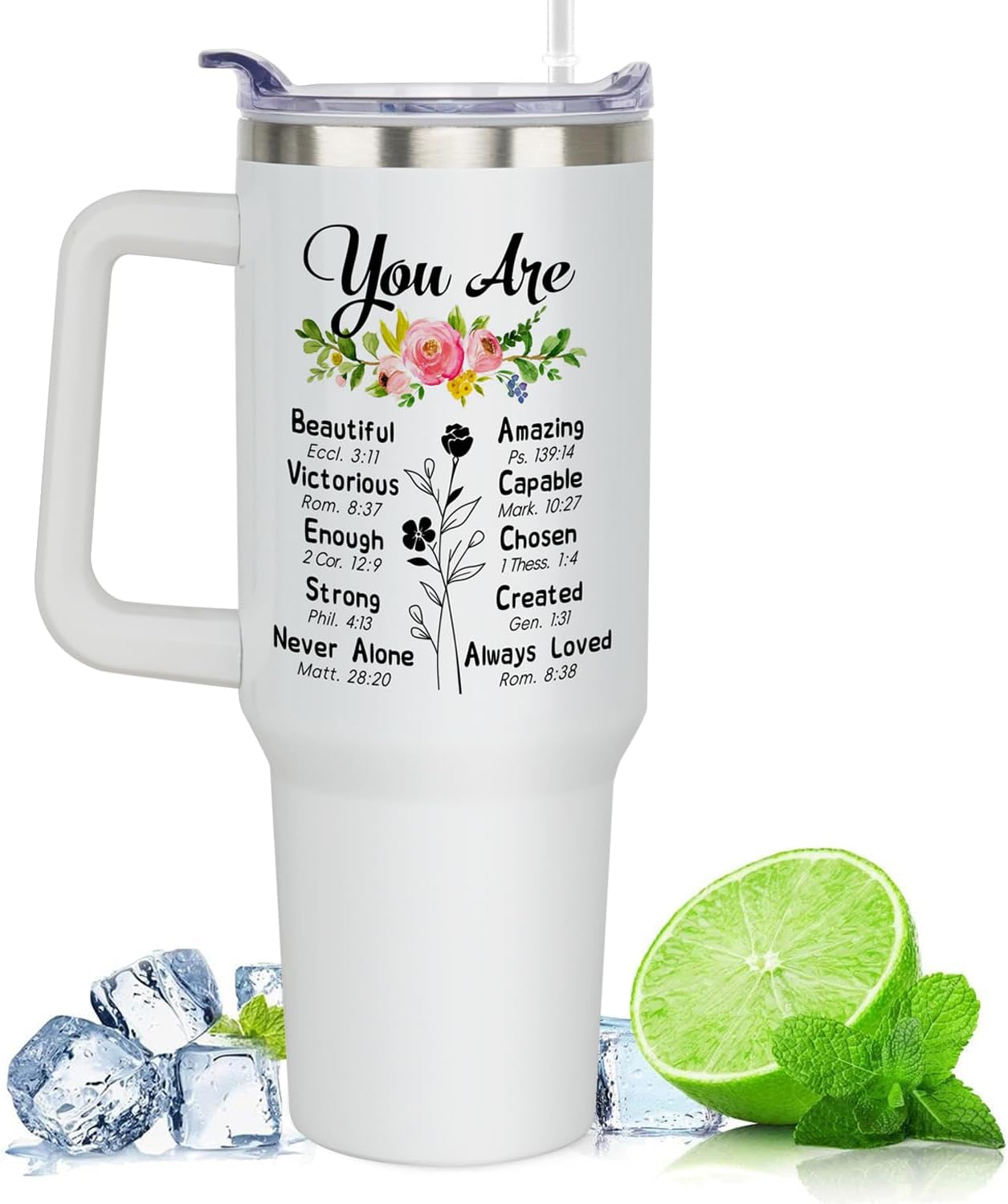 Mimi Gifts Mothers Day Gifts For Grandma,Birthday Gift for Mimi From Grandkids New Grandma Gift,40 oz Tumbler With Handle Coffee cups with Straw and Lid - Image 5