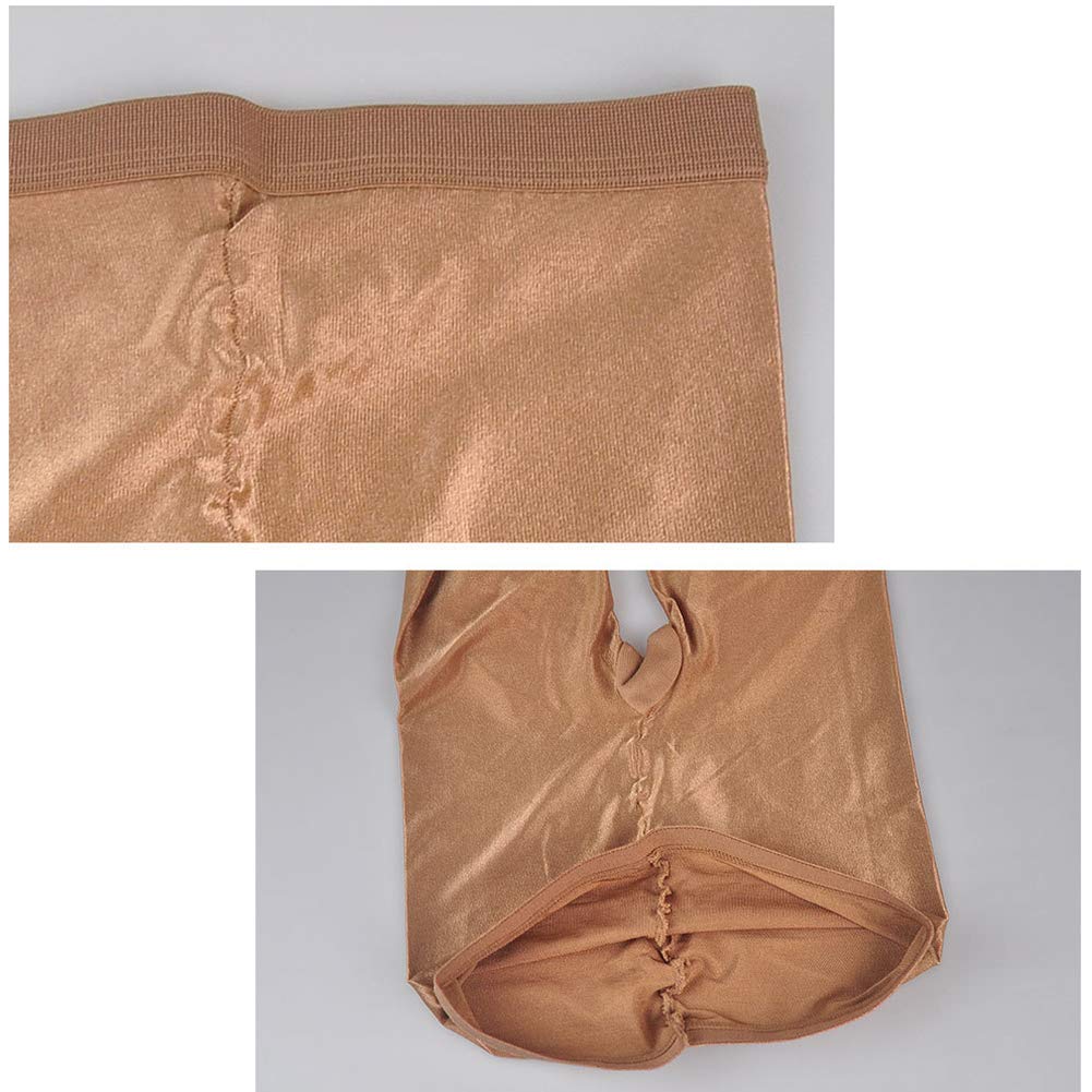 Collant da Donna, Collant Lucidi Super Sexy, Calze di Seta Trasparente, Collant con Piedi Elasticizzati Plus, Calze sui Fianchi a Vita Alta,Flesh,4 Pair