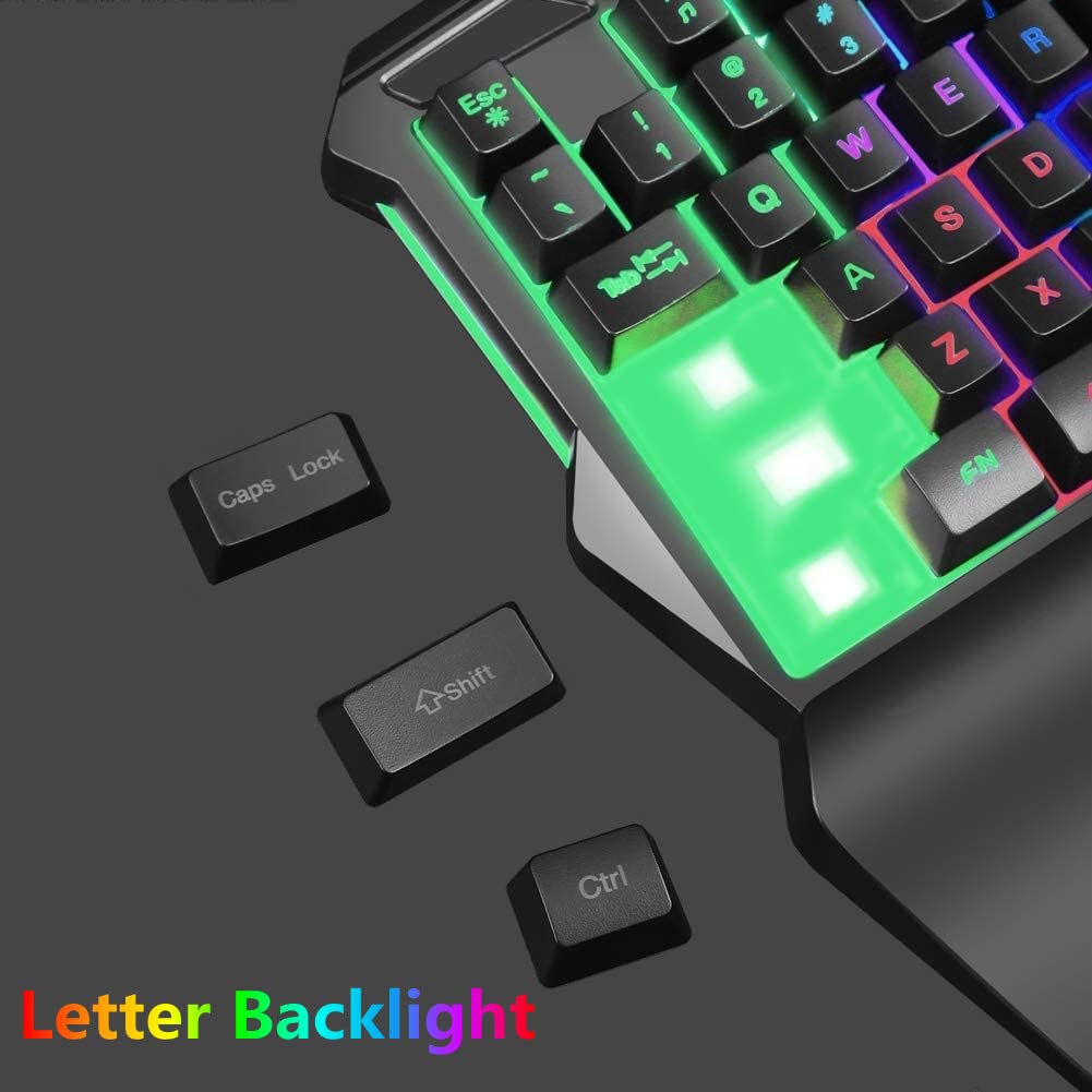 Buy One Hand RGB Gaming Keyboard and Mouse Combo,USB Wired Gaming