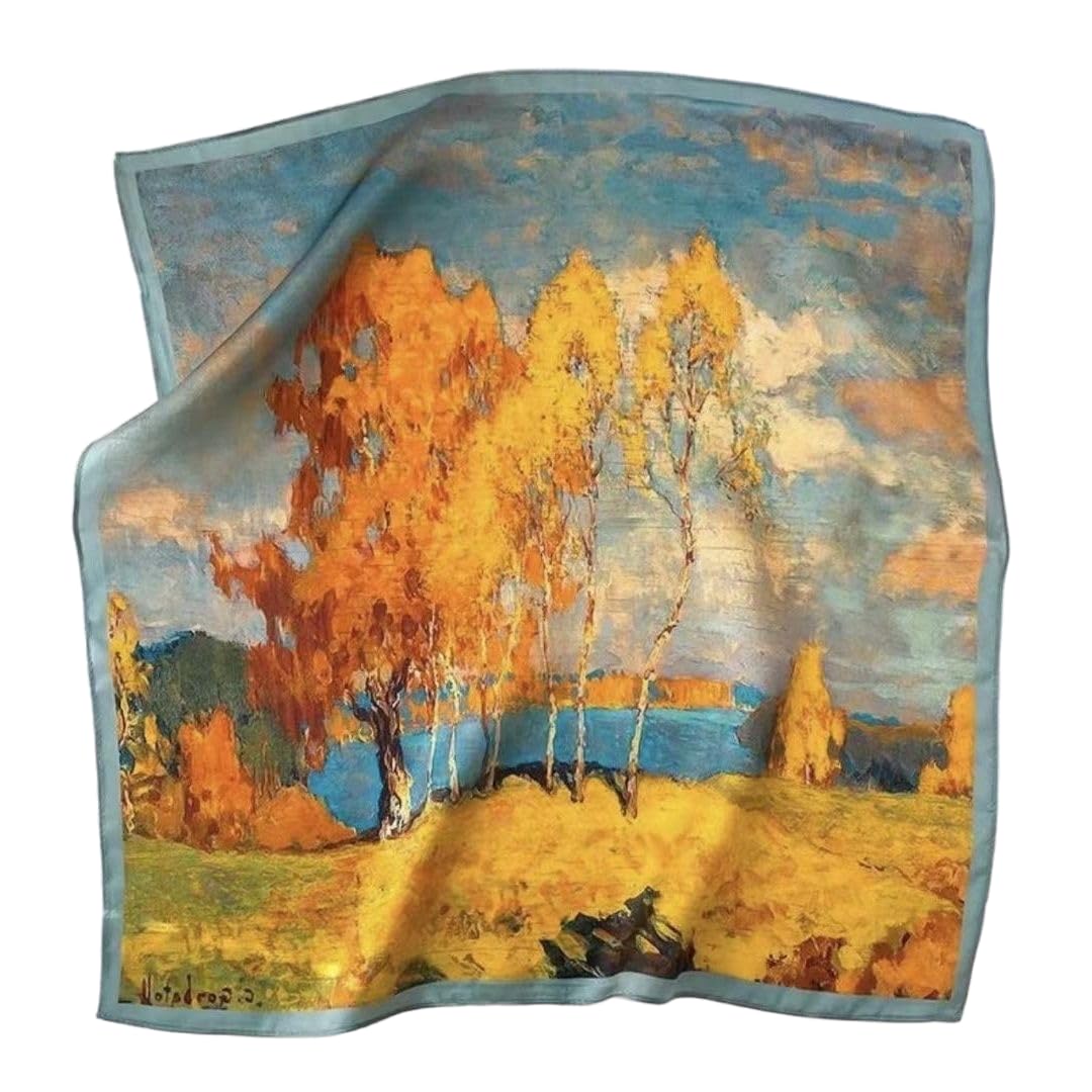 GIMIRO Frauen 70x70cm Schal Simulierte Seide Blumen Schal Krawatte Hahnentritt-Bandana