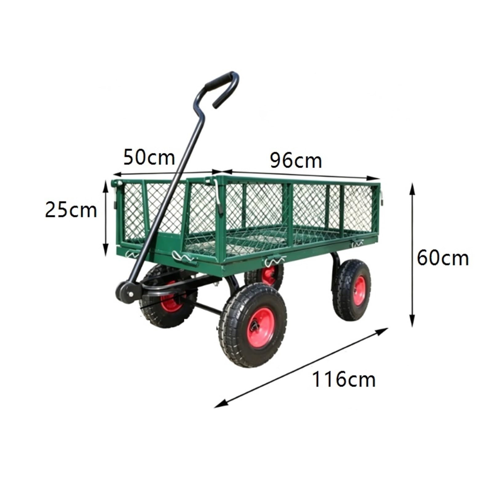 Brouette Utilitaire Robuste en Maille for Voiture de Jardin, Chariot à Benne basculante avec côtés Amovibles for Paysage de pelouse de Plage brouette Jardin