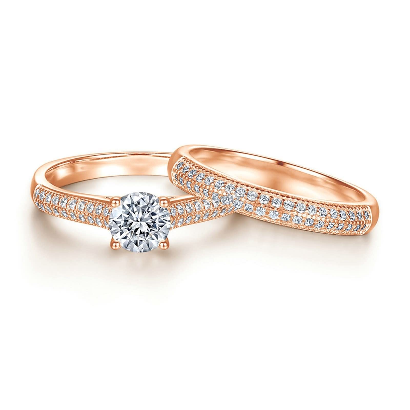 Anello da donna in argento Sterling 925, elegante inserto a 4 denti, in stile classico, per San Valentino