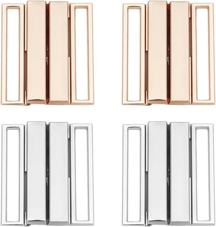 WADORN 4 Sets Metal Webbing Strap Release Buckles, 2 Colors Alloy Release Buckles 1.57 Inch(40mm) Backpacks Clasp Flat Clip Buckles Collar Pack Bracelet Clasp Waist Garment Fastener Accessories, Gold,