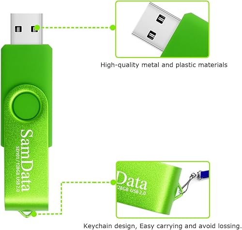 Miniatura 3 de Unidades flash USB de 128 GB, 1 paquete de unidades de pulgar de 128 GB con luz LED para almacenamiento y copia de seguridad (1 paquete verde)