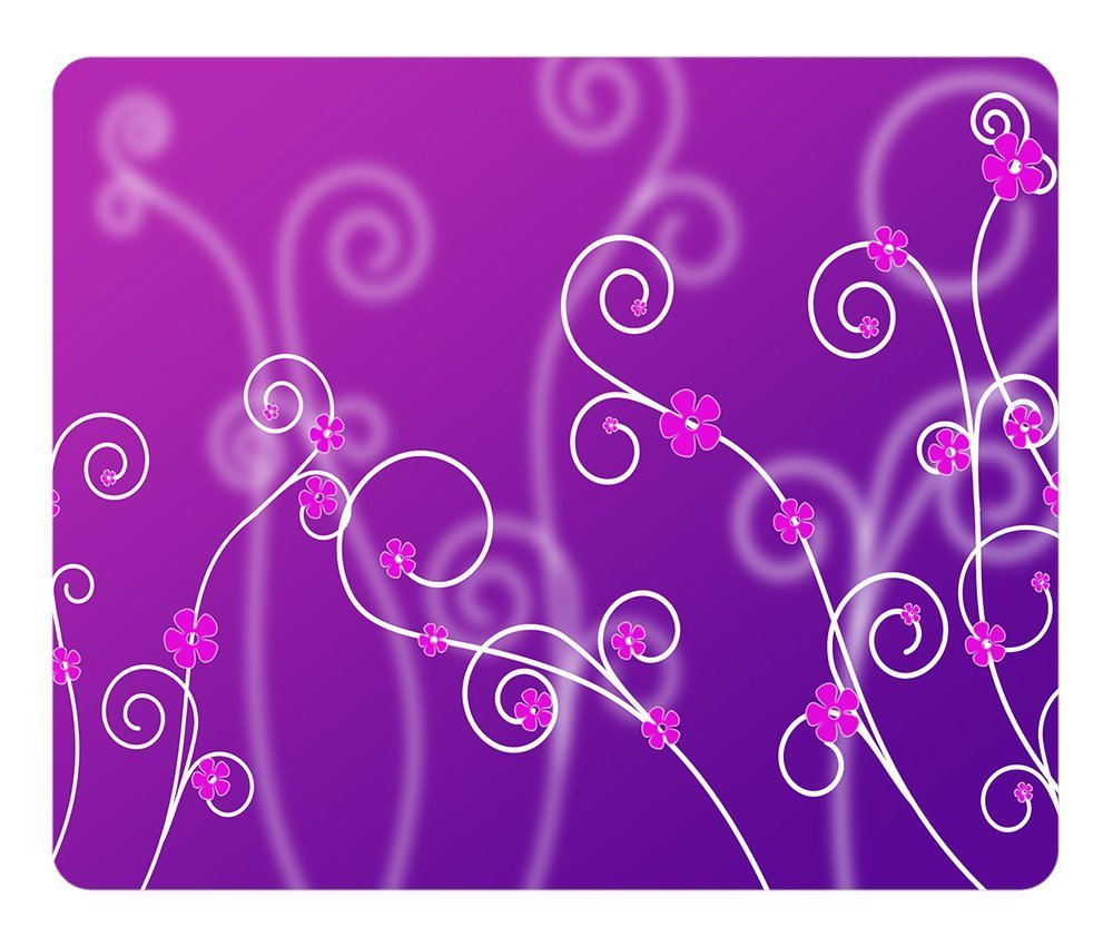 Gaming Mouse Pad Oblong Shaped Mouse Mat 433 purple flowers vector Design Natural Eco Rubber Durable Computer Desk