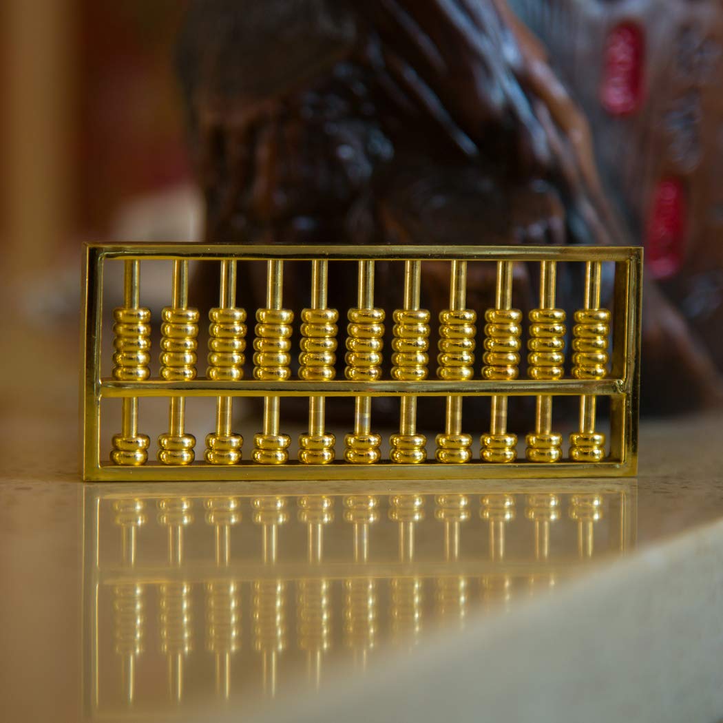 BRABUD Mini cobre Abacus decoración calculadora china calculadora matemática herramienta para niños adultos colección WQ018 8