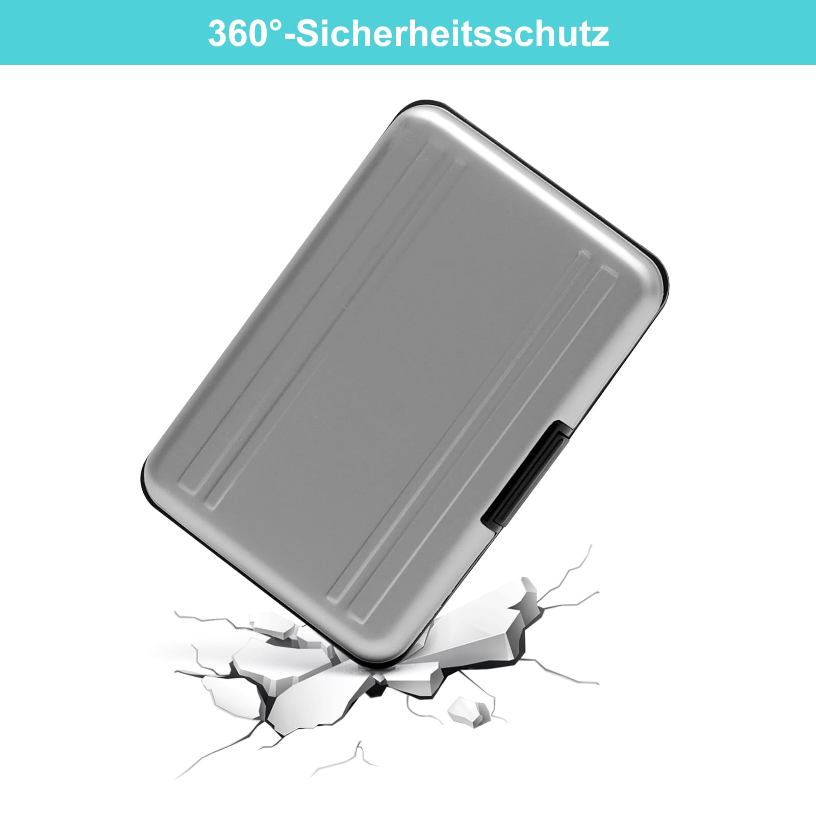 VOSSOT 8 Slot per Schede di Memoria Porta SD Card Custodia per Schede Sd/TF Portatile per Schede SD Custodia Protettiva In Alluminio Impermeabile E Resistente per 8 SD E 8 Schedes TF