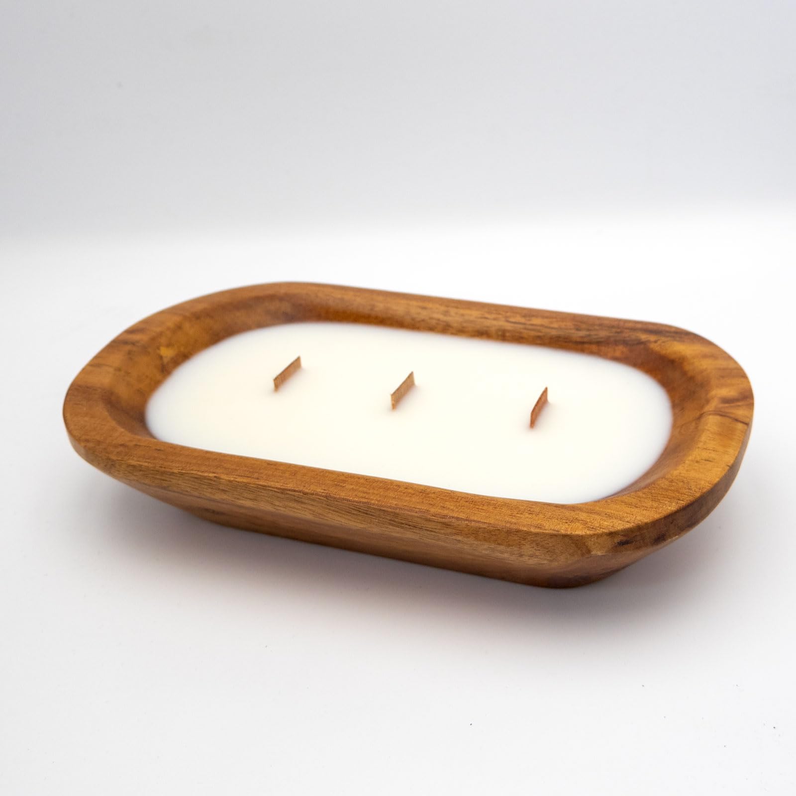 Big Red Egg Coconut Wooden Bowl Candle 3 Wick – Toasted Scented - Soy Wax - Hand Poured - 100% Biodegradable