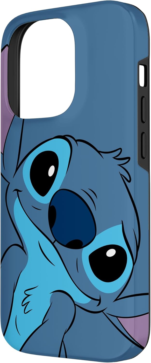 iPhone 14 Pro Disney Lilo and Stitch Cute Stitch Face Slate Gray Case - Image 2