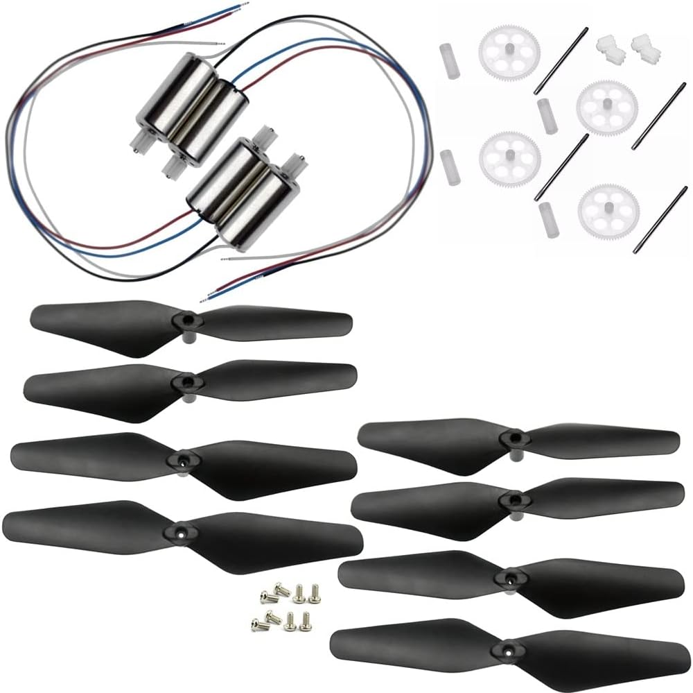 INLIMA Drone Accessories for FOLD LS11 Drone Spare Parts Kit Propellers Blades Protection Frame HJ28 Drone for Foldable Quadcopter Arms Motor Gears Replaceable Accessories (Color : Type0 Kit)