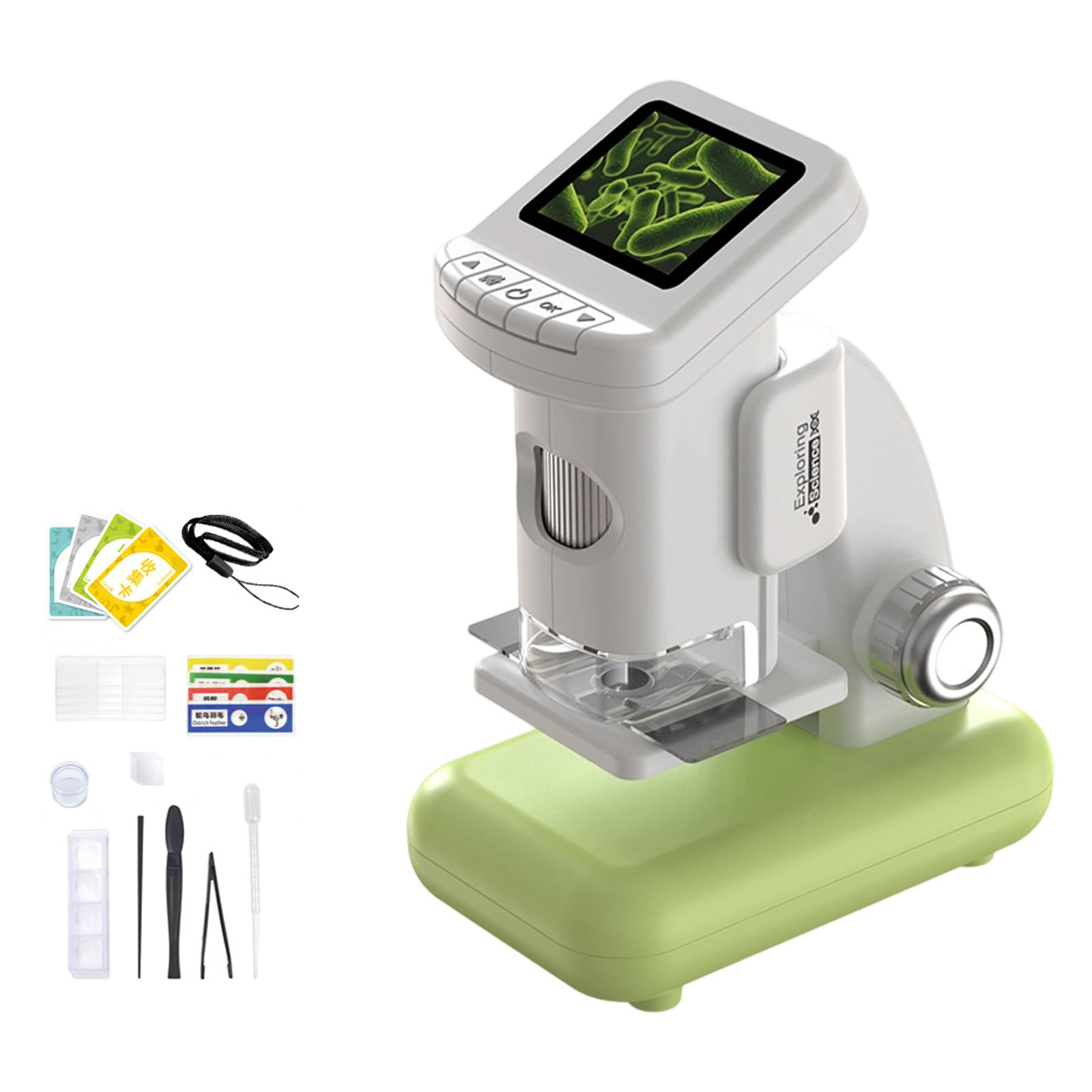 Microscope numérique enfant pour explorer le jardin grâce à l'écran de 5,1 cm nomade