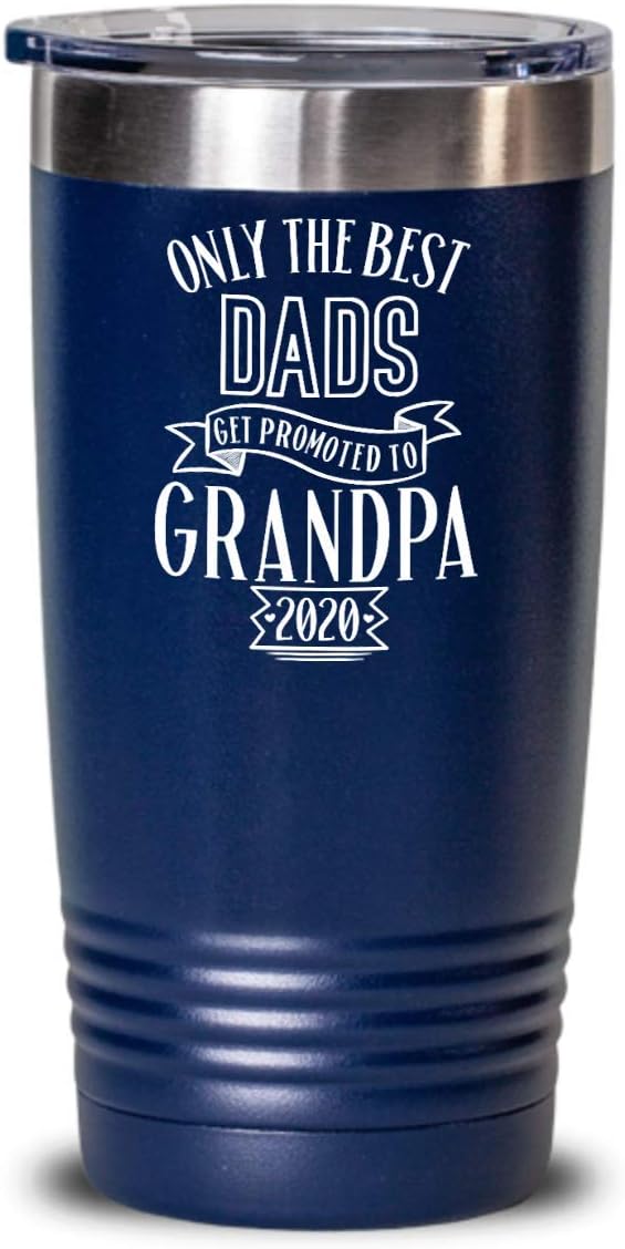 Pregnancy Announcement Gifts for New Grandpa Promoted to Grandpa 2020 Tumbler for Him Funny Baby Shower Tea Cup Mugs for Dad Gifts from Daughter Futur