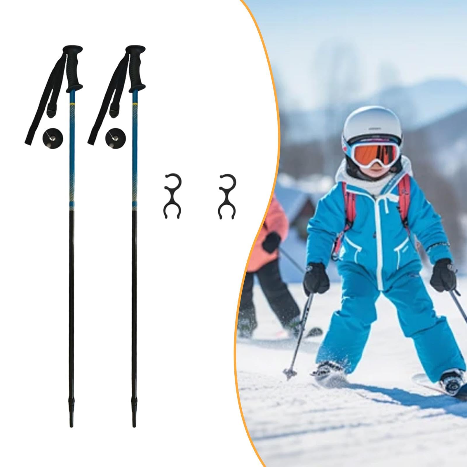 MERIGLARE Ensemble de 2 Bâtons de Randonnée, Bâtons de Ski, Bâtons de Marche en Aluminium avec Poignées en Caoutchouc Confortables et Options de Fixation pour E