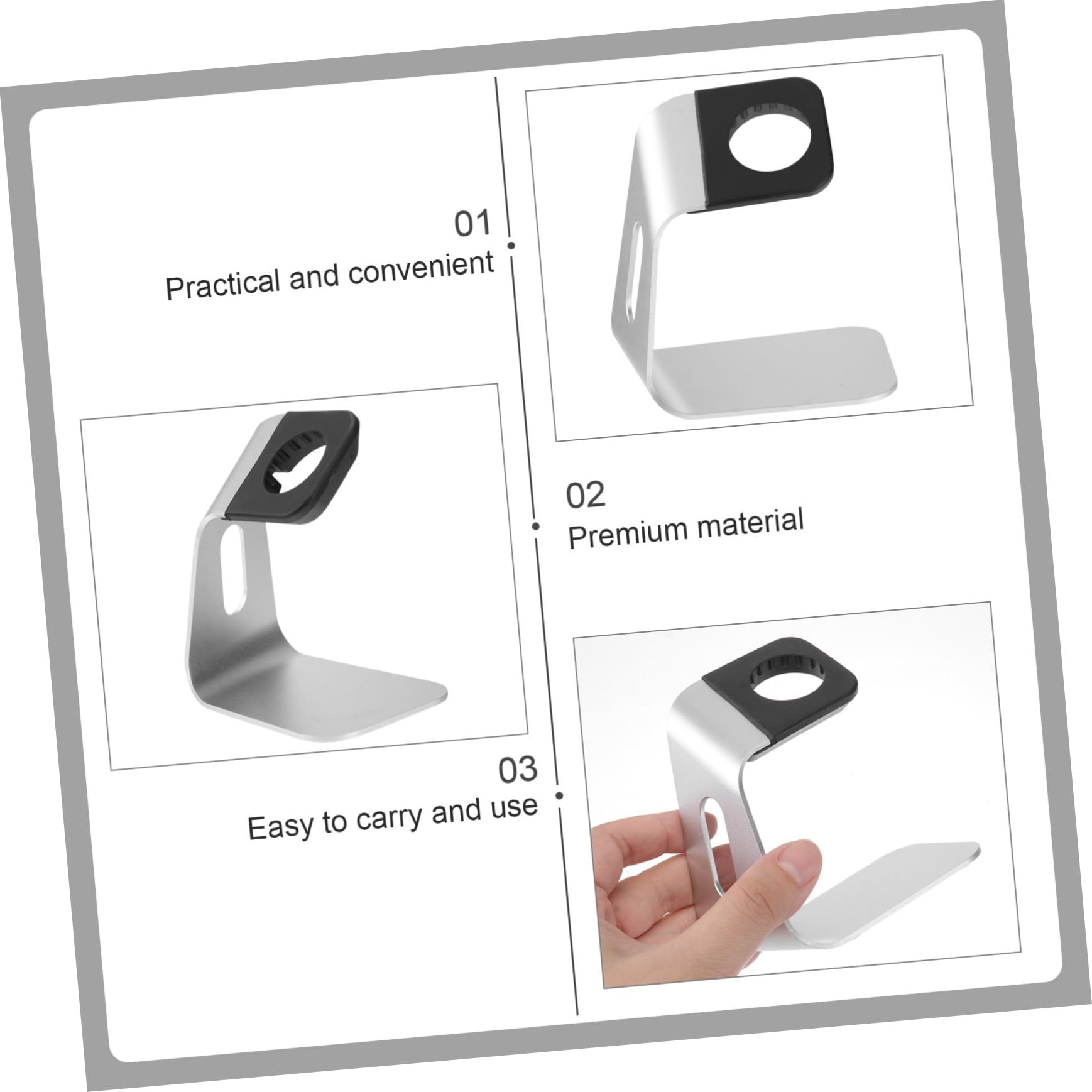 DOITOOL 3 Piezas Soporte Carga Reloj Inteligente Muelle Carga Soporte para Celular Plata relógios Base Reloj Inteligente para Mirar